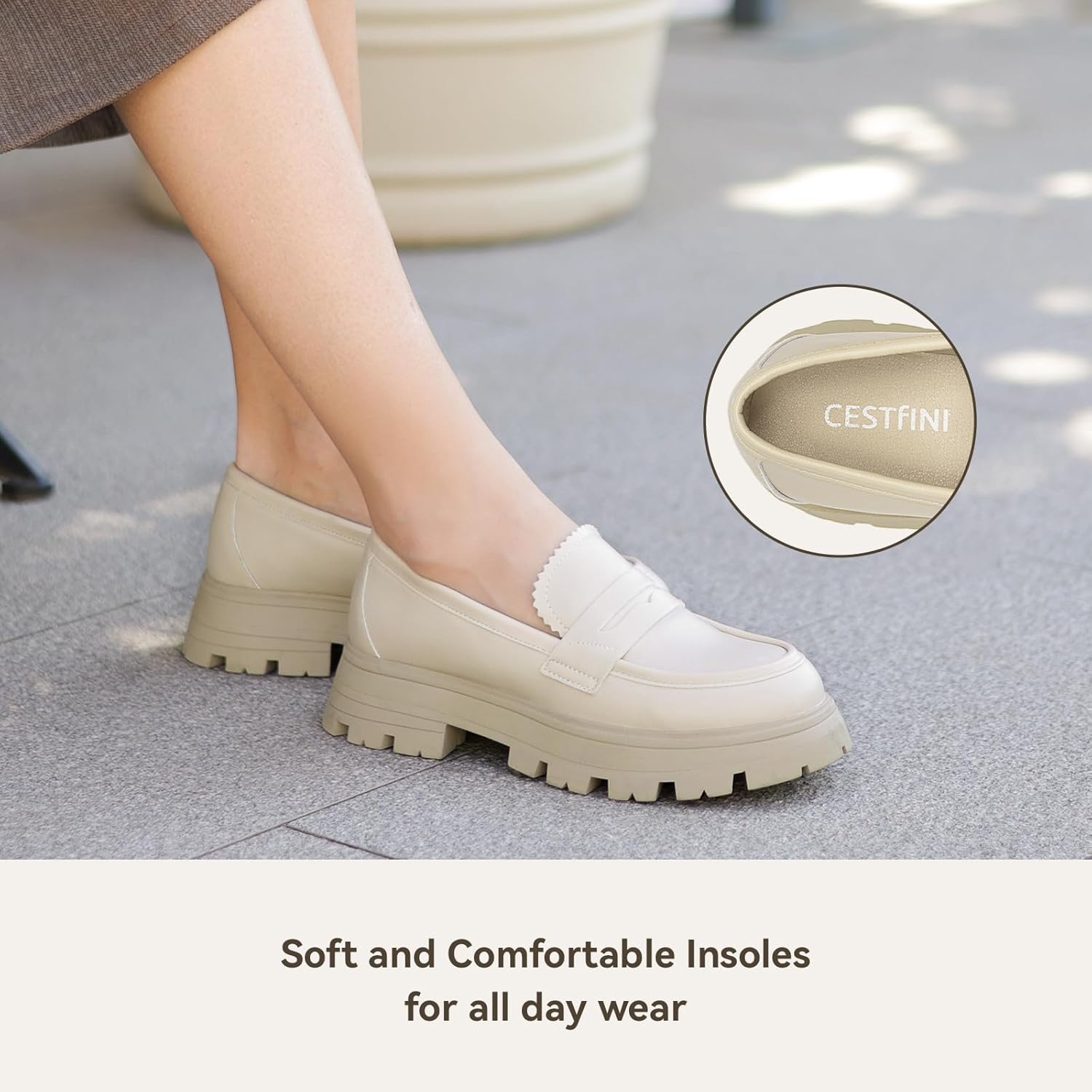 Cestfini Platform Chunky Loafers for Women - Image 3