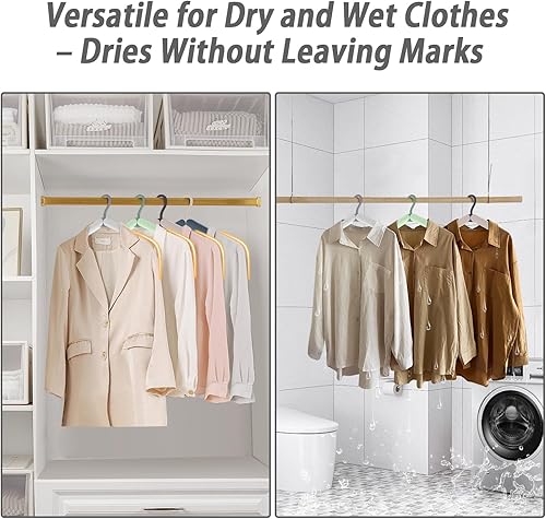 Miniatura 7 de Paquete de 2 perchas de viaje, perchas plegables, perchas plegables portátiles, ligeras y duraderas con clips para ropa y calcetines, gris y verde