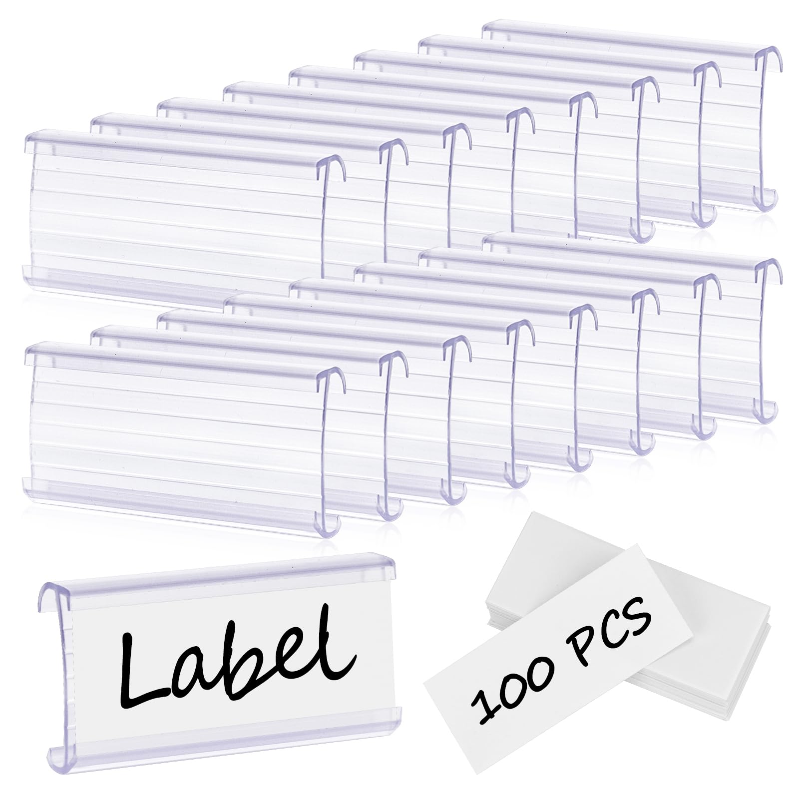 Snapklik.com : Meetory 100 Pcs Wire Shelf Label Holders