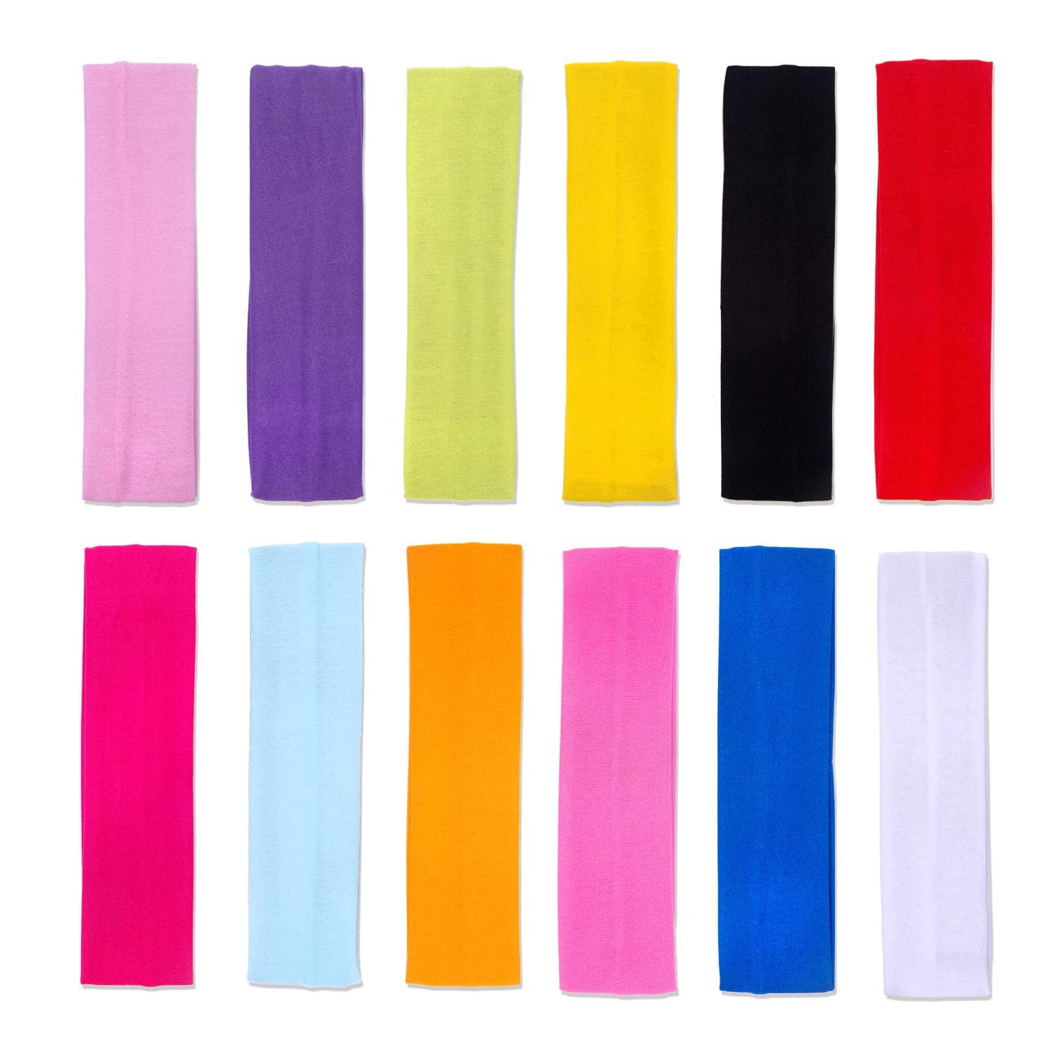 DERAYEE Fascia Sportiva Assorbente - Confezione Da 12 - Colorate, Traspiranti Per Corsa, Yoga, Fitness, Ciclismo