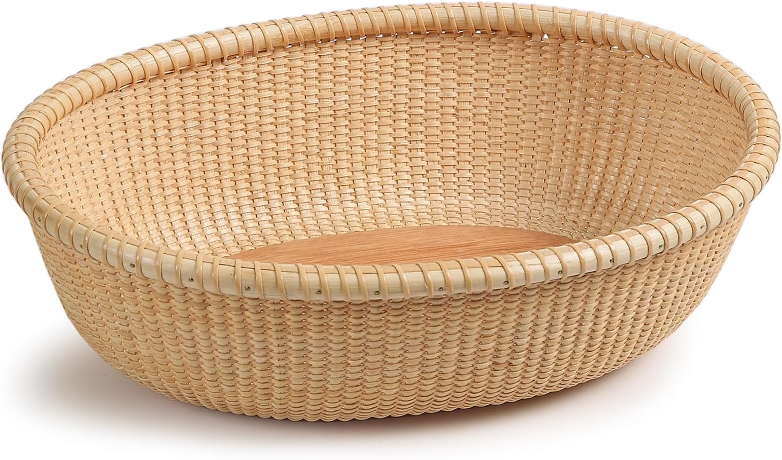 Nantucket-style basket Cane-on-cane weave Fruit Basket Bread Tray for Cake Kitchen Counter Table Natural organizer
