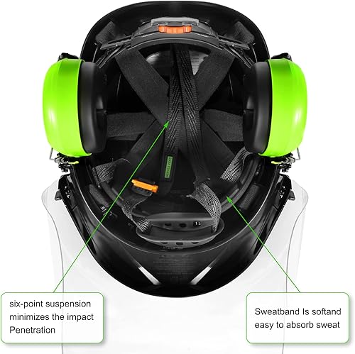 Miniatura 10 de GREEN DEVIL Visera de malla metálica de repuesto con soporte de montaje para motosierracascos duros de bosqueANSI Z87.1