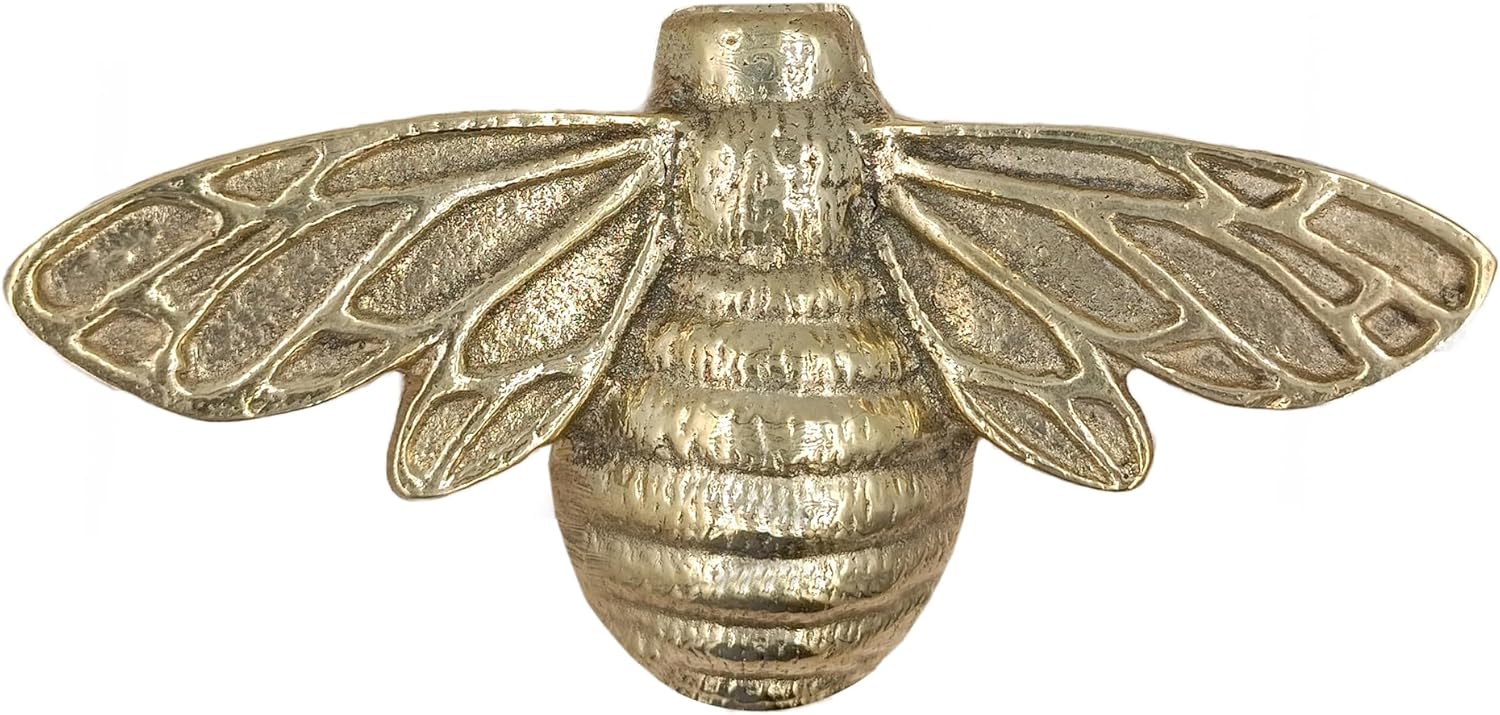 Solid Brass Bee Door Knocker,6.3 Inches Wide,3.5 inches Tall (Polished Brass)