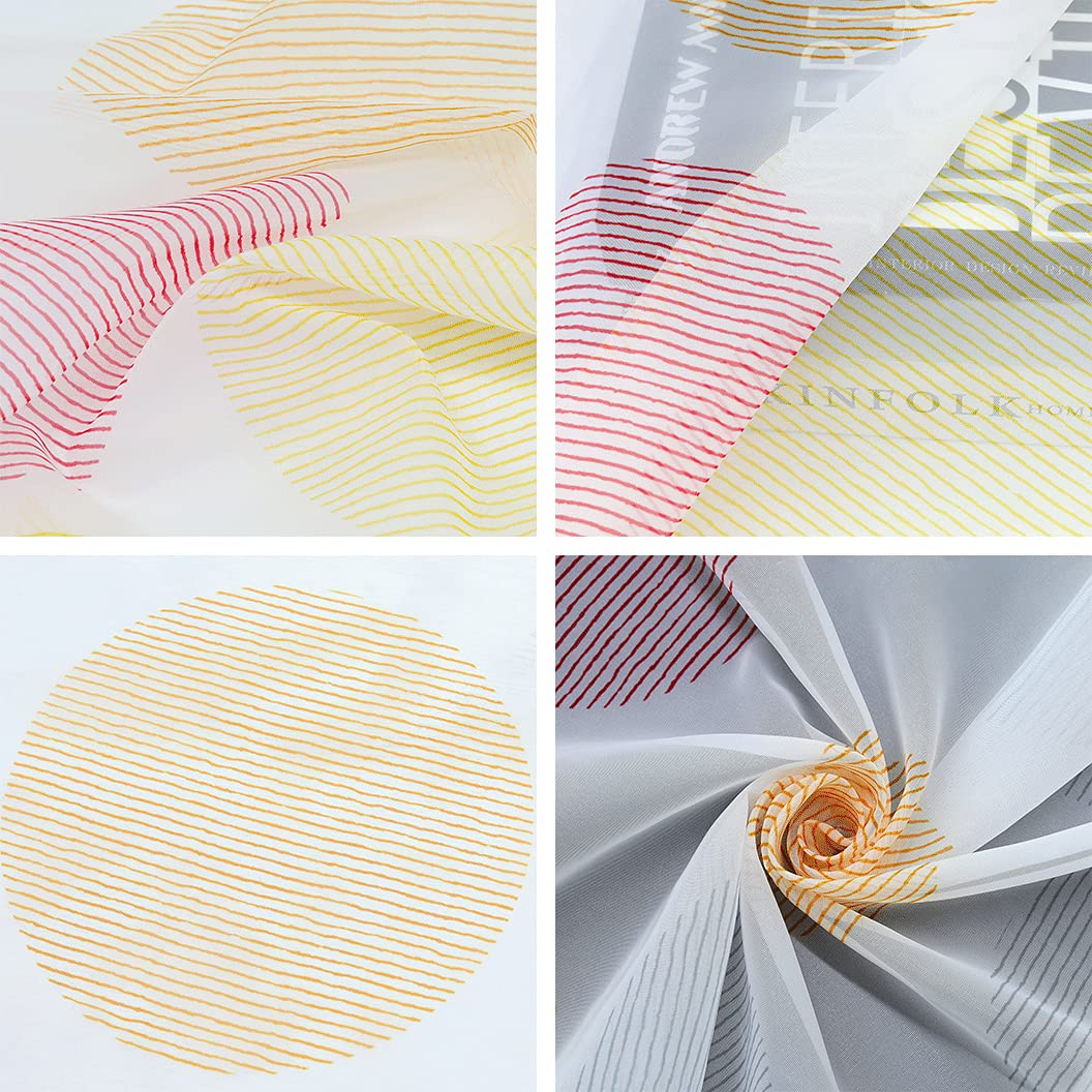 HeichkelL Voile Schiebegardinen 2er Set Flächenvorhang kurz Schiebevorhang für Schienensystem inkl. Klettband und Beschwerungszubehör Fensterstores Raumteiler 2 Stück BxH 57x225 cm Bunt