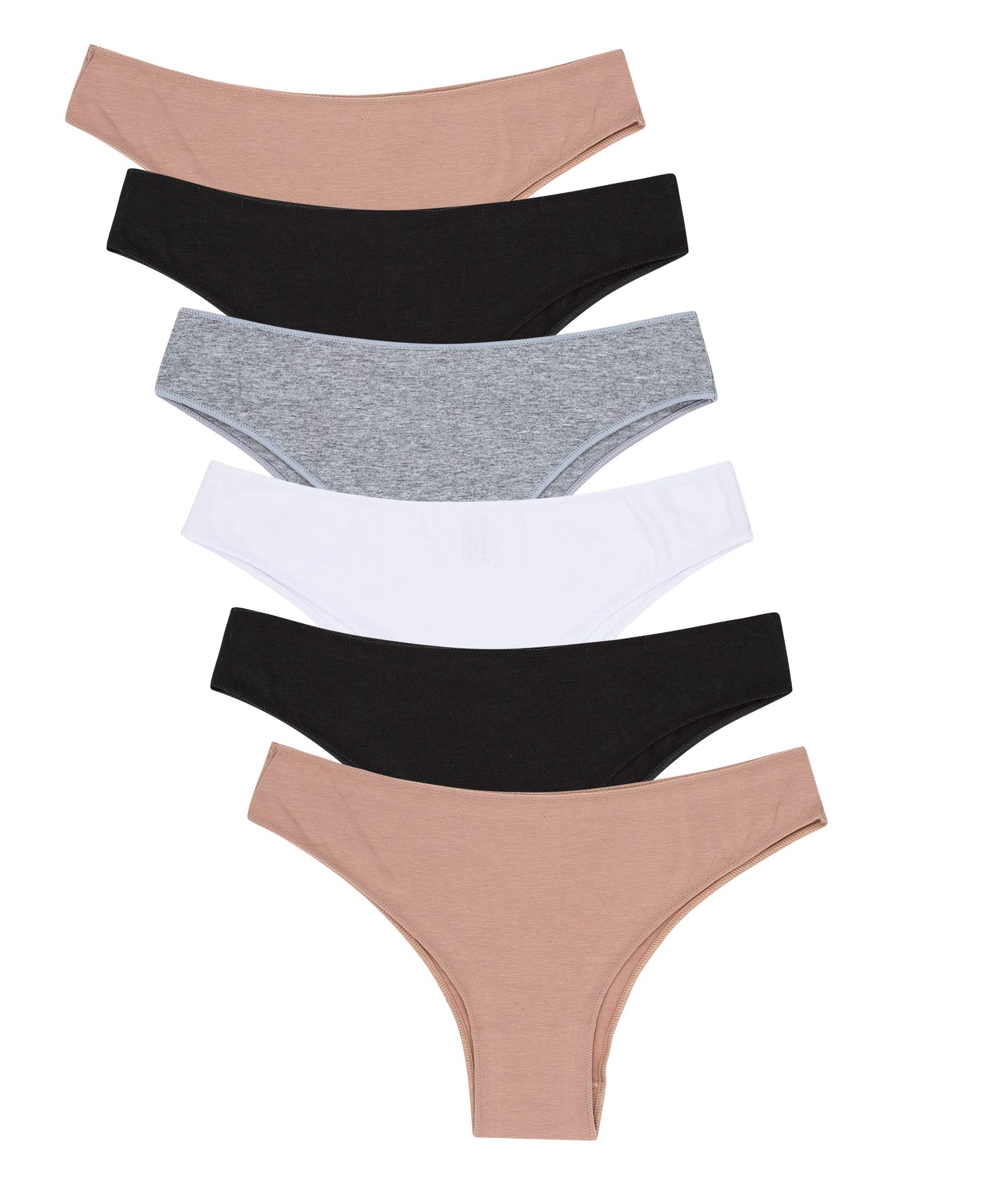 Channo Brazilian Baumwoll-Slips Damen - 6er Pack Unterhosen, Weich & Bequem für Alltagskomfort