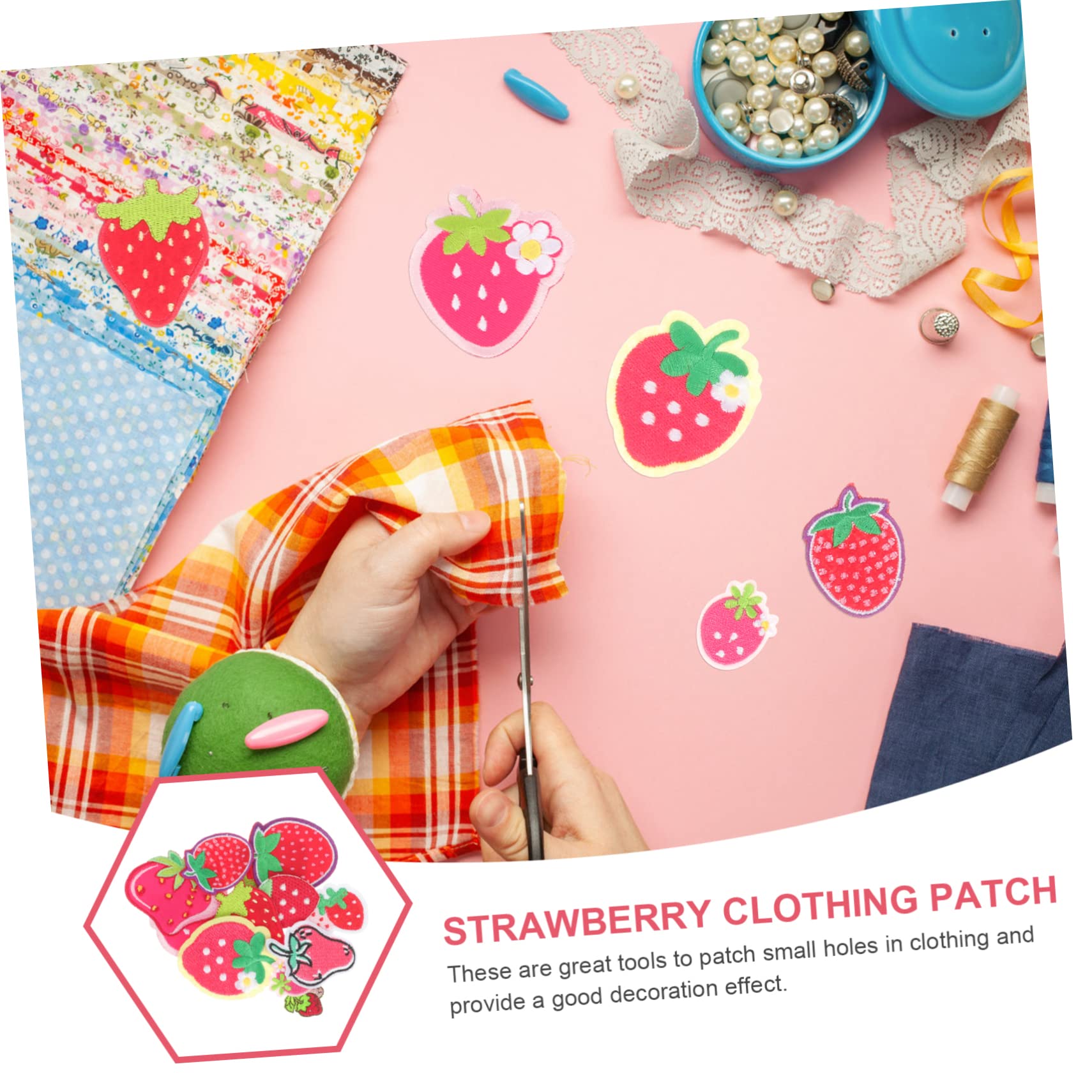 TOYANDONA 10stücke Erdbeer-patches Bestickt Obst-a Produktbild-Vorschau 8