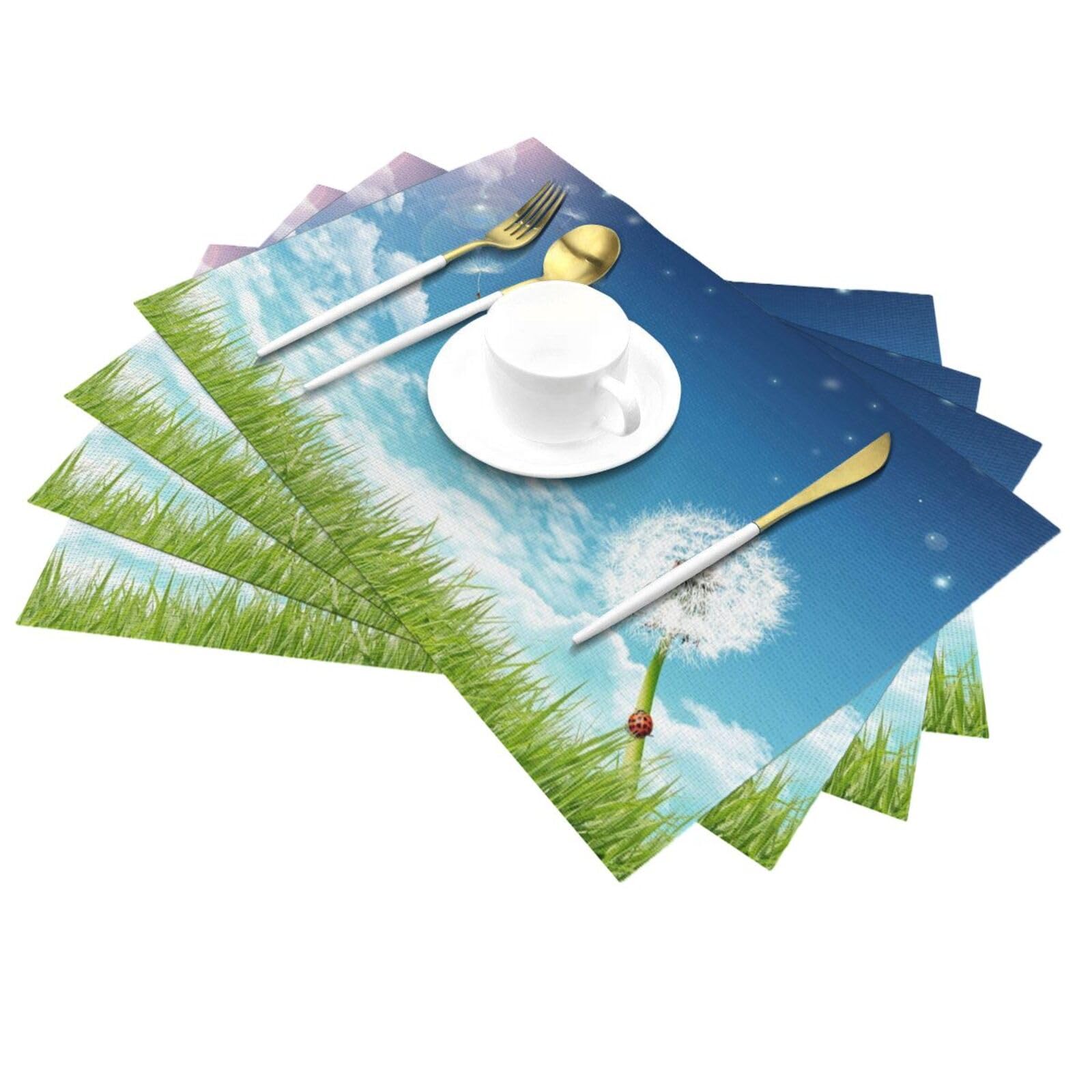 RLDOBOFE PVC placemats 6 stuks hittebestendige placemats Canadese vlag geweven placemats voor keuken antislip eettafel placemat wasbare tafelplacemats voor salontafel buiten