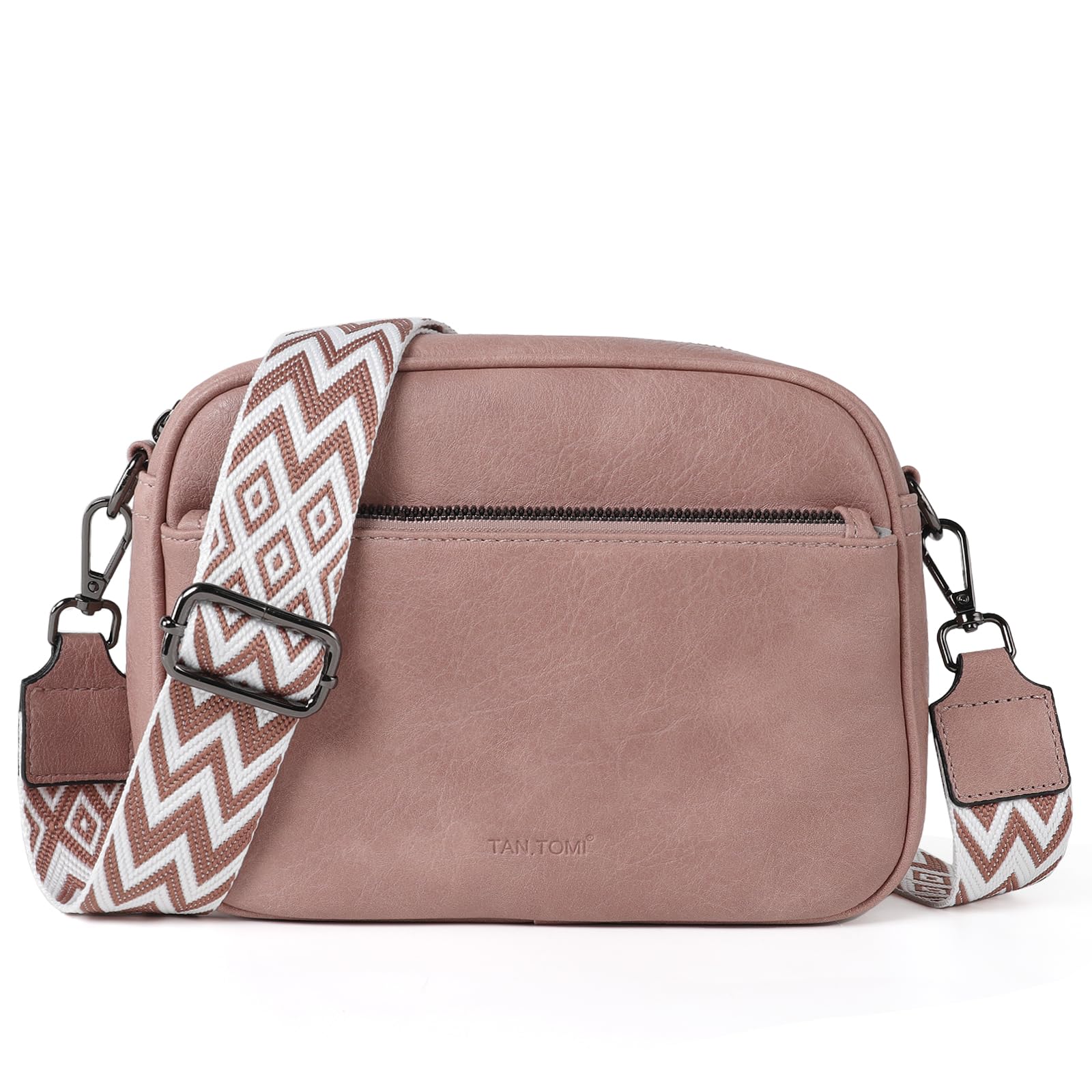 TANTOMI Umhängetasche Damen, Multifunktional mit Fach Crossbody Bag, Kleine Handtaschen Damen Handytasche Moderne Taschen mit Breitem Schultergurt