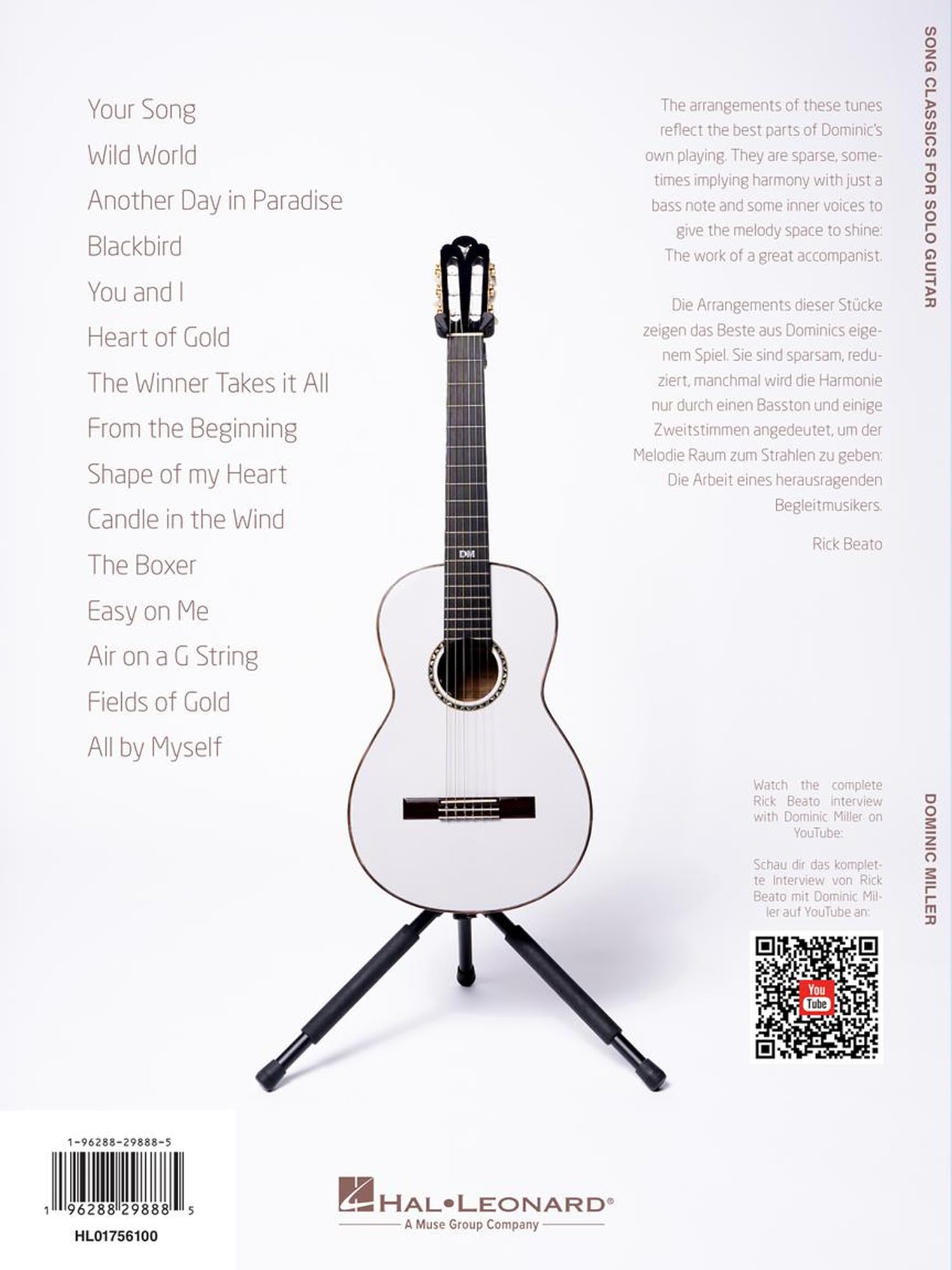Song Classics for Solo Guitar - Arranged by Dominic Miller
