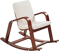 Vista 1 de ECR4Kids Mecedora Bentwood con cojín, muebles para niños, nogal oscuro