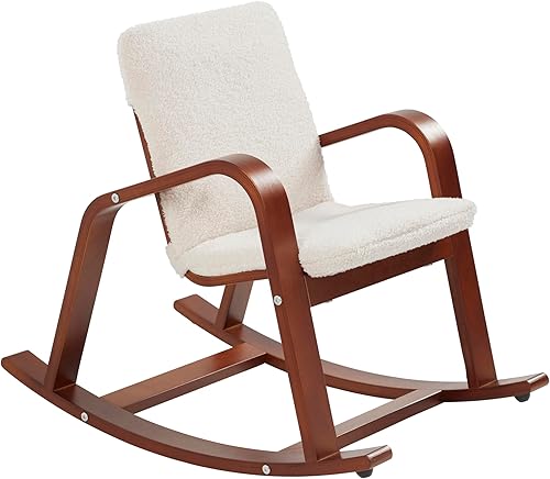 ECR4Kids Mecedora Bentwood con cojín, muebles para niños, nogal oscuro Marrón oscuro