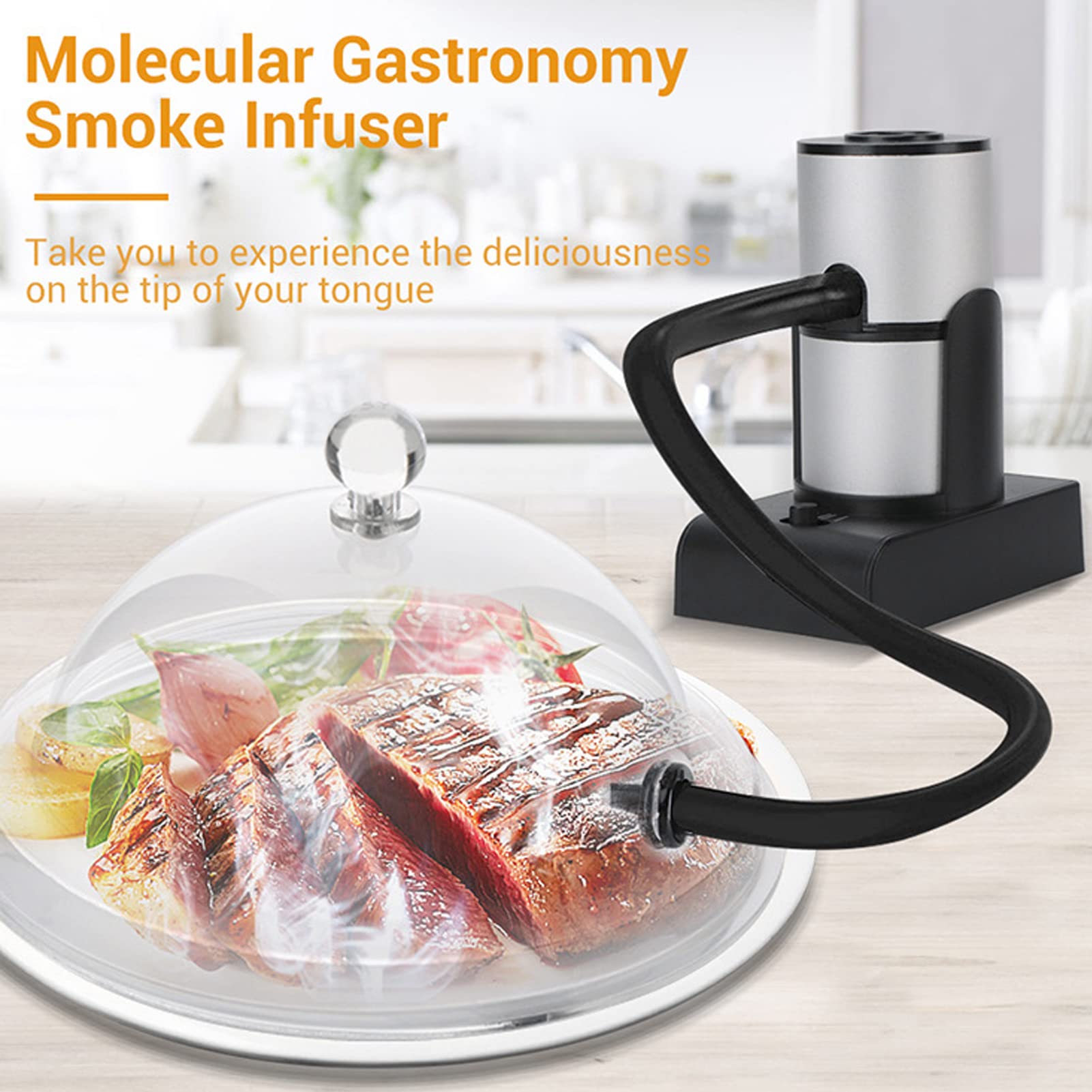 Affumicatore Per Alimenti Per Cocktail, Kit Infusore Per Affumicatore Portatile Caldo Freddo Per Uso Interno Ed Esterno, Aggiunge Un Forte Sapore Affumicato a Cocktail, Tacchino, Formaggio, Salmone di