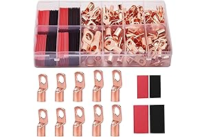 TKDMR 160-Piece Battery Cable Terminal Assortment Kit with Ring Terminals