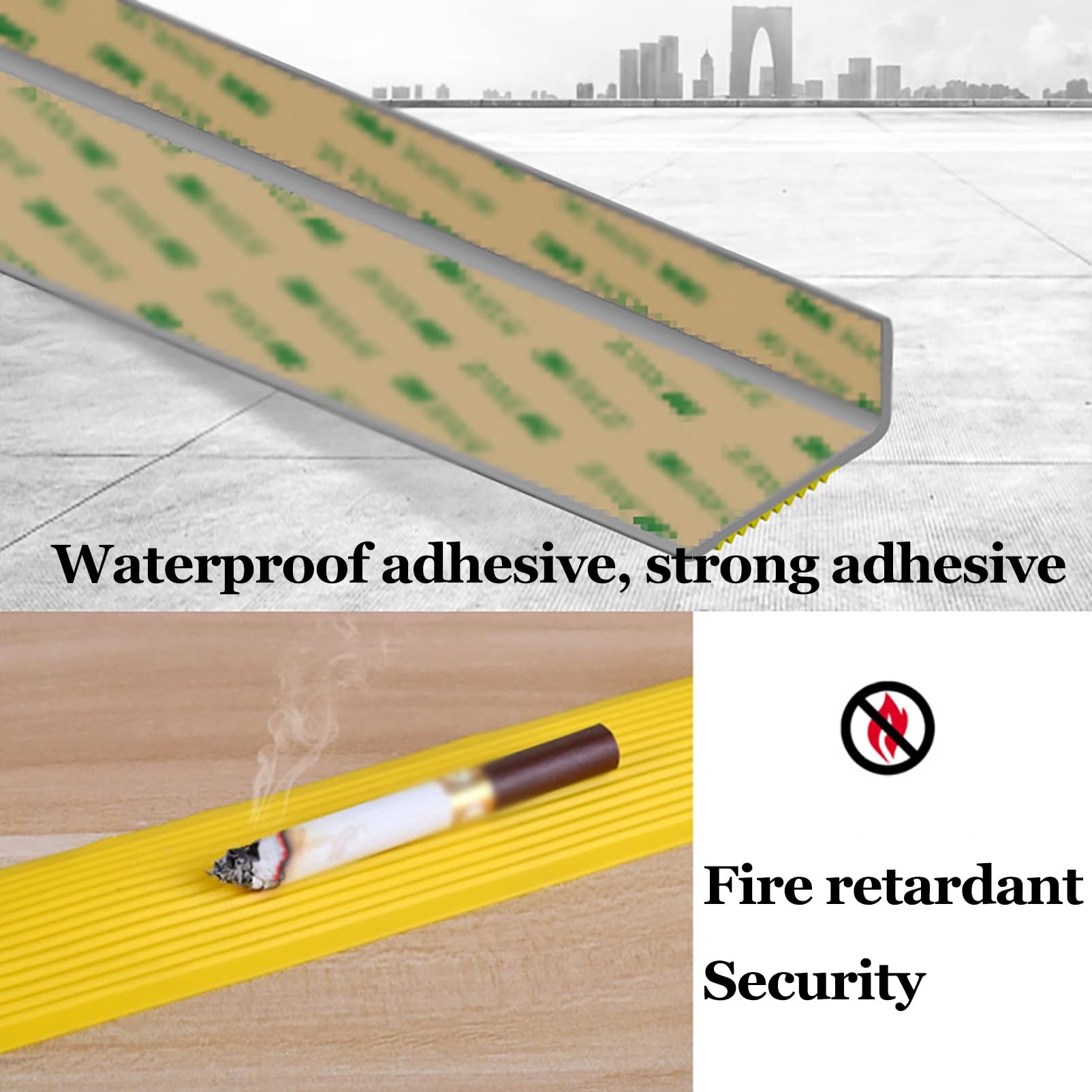 Uxcell 1Pcs Stair Nosing, Vinyl Stair Edge Protector, Anti Slip Step Trim For Stair Edging, Stair Edge Trim, Outdoor Indoor Steps, Easy To Install