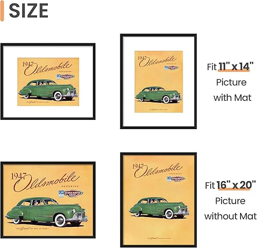 Vista 463 de upsimples - Portarretratos de 8.5 x 11 pulgadas, para fotos de 6 x 8 pulgadas con paspartú o de 8.5 x 11 pulgadas sin paspartú, marcos de fotos