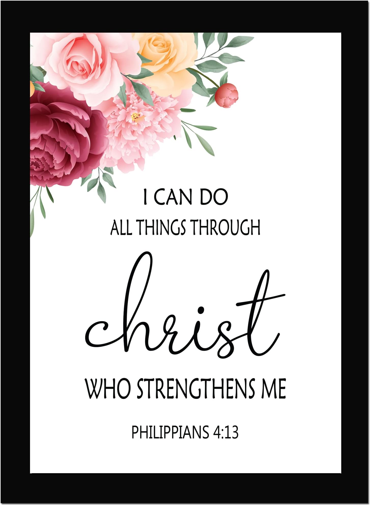 AR Creative I Can Do All Things - Bible Verse Wall Photo Framed Wall Poster, Bible Quotes Print with Frame, Home, Office Decor, Bible Quotes Poster (13.6 inch x 10.2 inch)