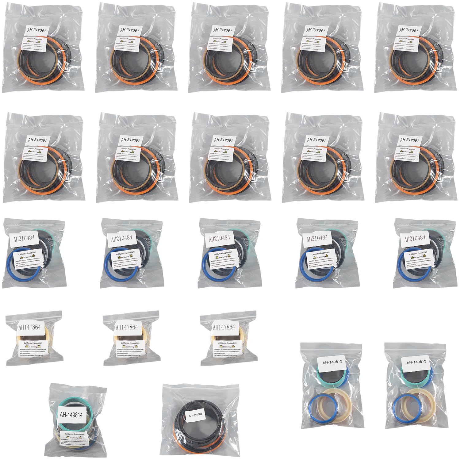 Whole Machine Hydraulic Cylinder Seal Kit Replacement for Backhoe 310E Rebuild Repair Seals Kit Replaces AH212091 AH210484 AH147868 AH149813 AH149814 AH212585