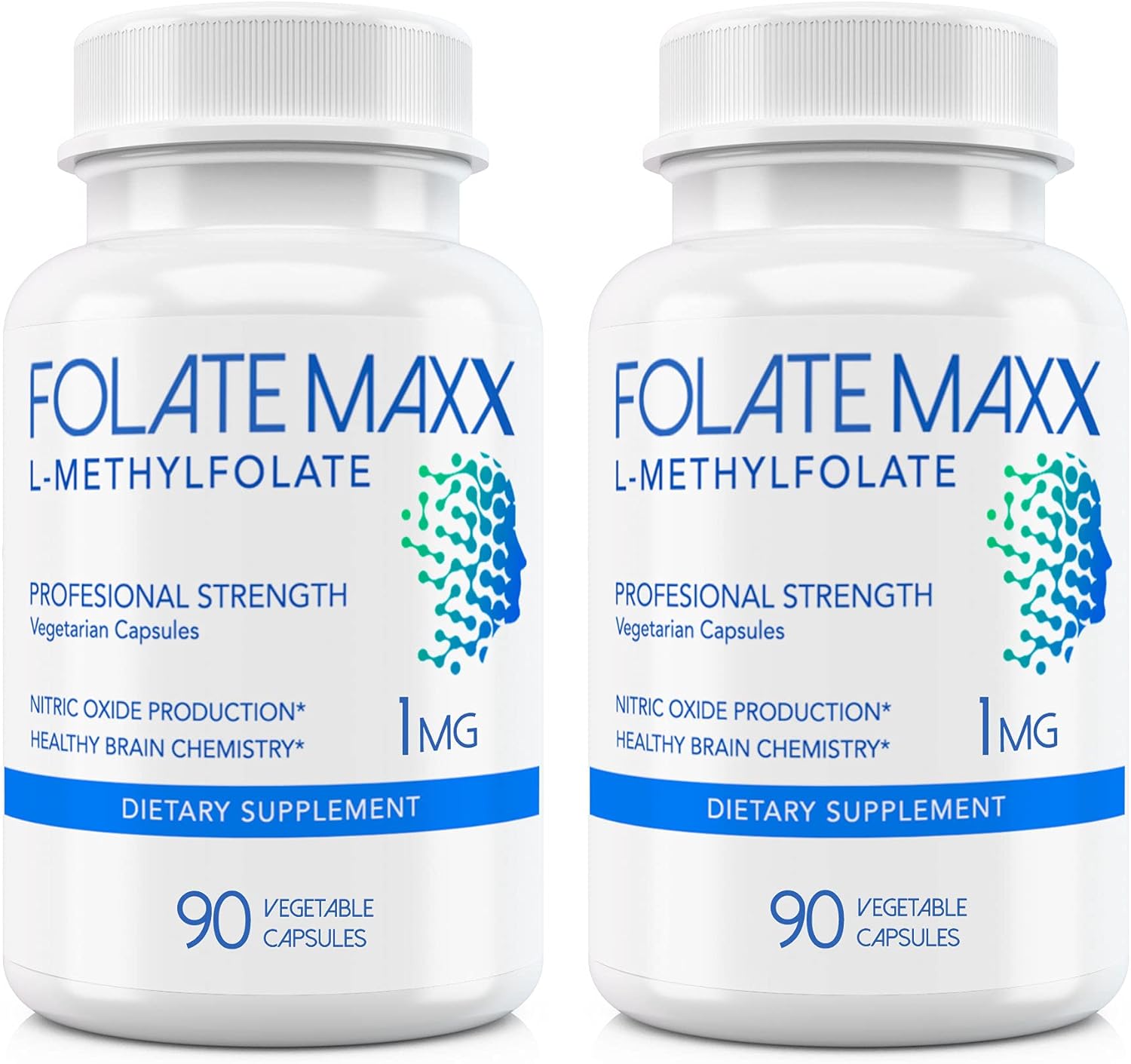 L-Methylfolate Supplement (1mg) - Professional Strength with Optimized Bioactive Methylfolate - 5 MTHF - Non-GMO, Gluten Free, Soy Free, GMP - 180 Vegetarian Unflavored Capsules