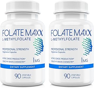 L-Methylfolate 1mg Professional Active Non-GMO, Gluten Free Methyl , 5-MTHF (180CT)