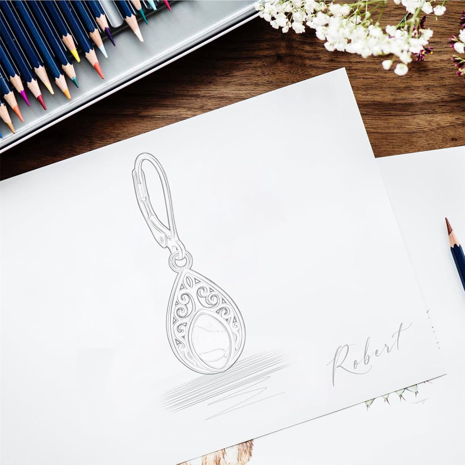 Vito 925 Sterling Silver Teardrop Earrings for Women, Moonstone Turquoise Drop Dangle Earrings Cat Snake Turtle Tree of Life Leverback Earrings Boho Jewelry Gift for Mom Wife - Image 9