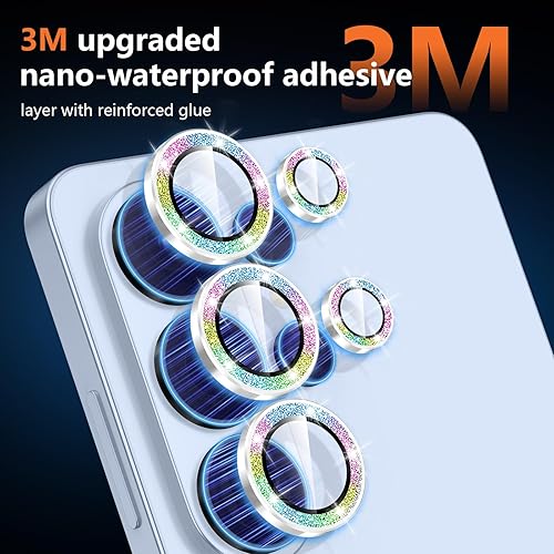 Vista 1255 de para Samsung Galaxy Z Flip 7 Protector de Lente de Cámara, Cubierta de Lente de Vidrio Templado con Anillo de Metal Individual, [Fuerte Adhesión] 1