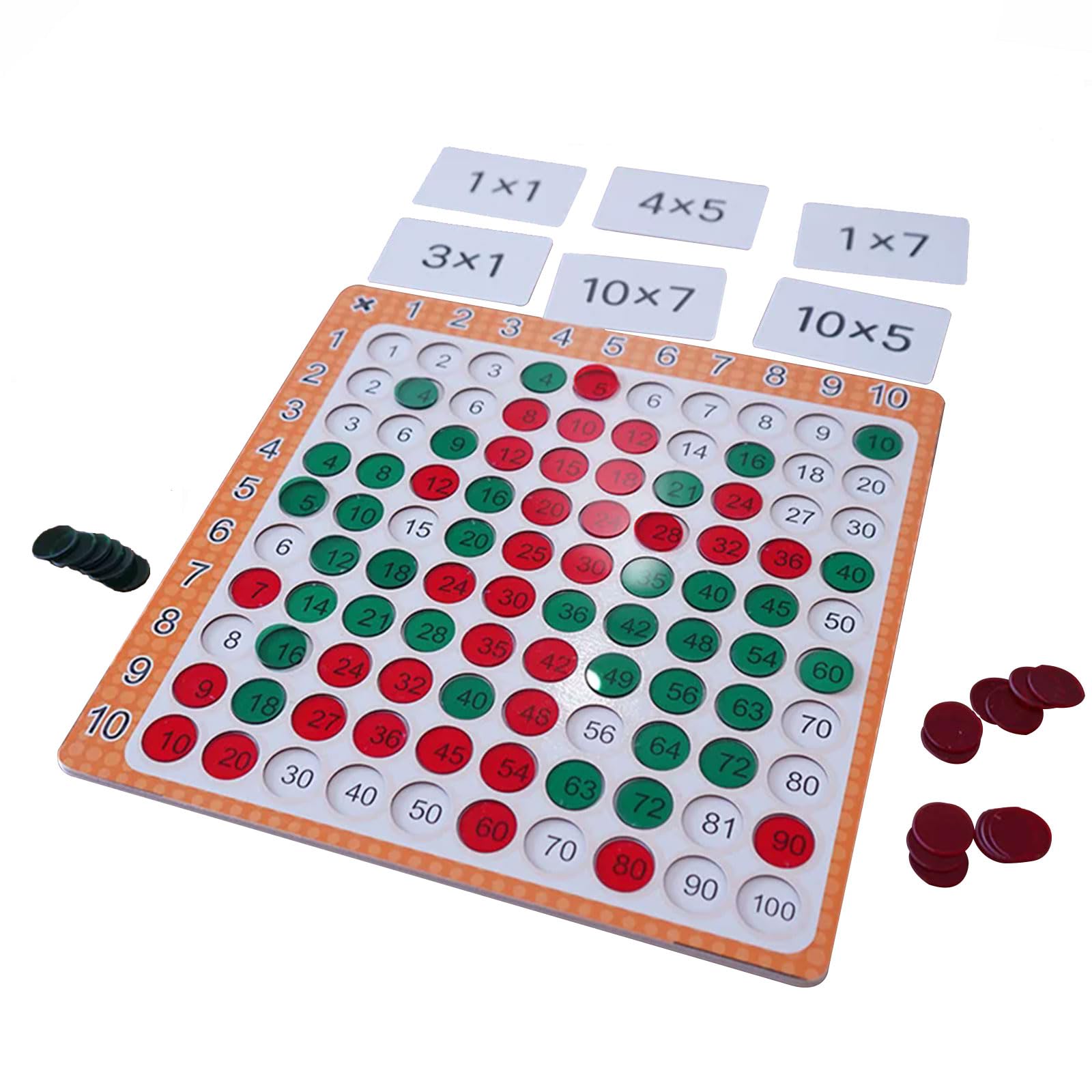Gioco da Tavolo Montessori delle tabelline | Tabella di moltiplicazione da 1 a 10 con schede flash, Giocattolo educativo per la pratica della moltiplicazione