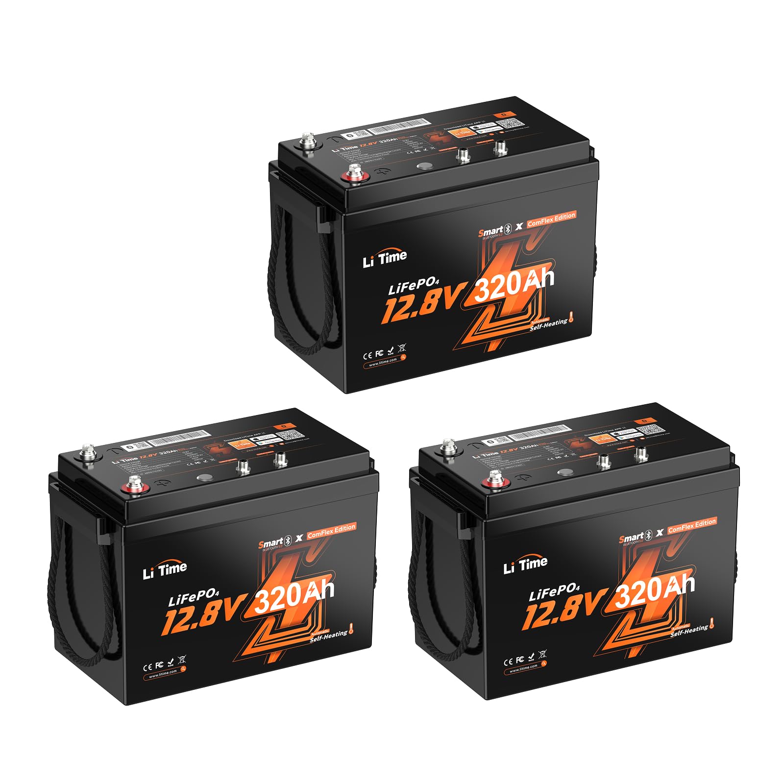 Litime 12V 320Ah ComFlex LiFePO4 Battery for Victron RV-C NMEA 2000-3 Pack