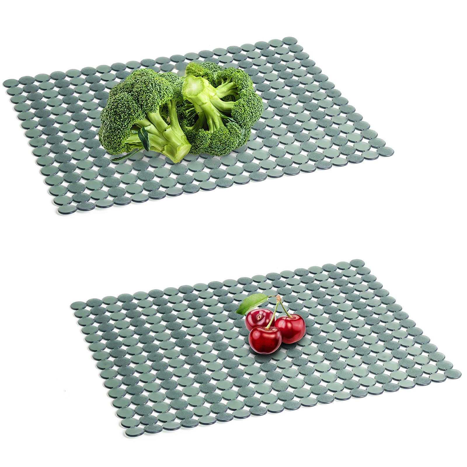 3 Alfombrillas Para Fregadero De Cocina De PVC - 40x30 Cm, Antideslizantes, Negro/Gris/Transparente