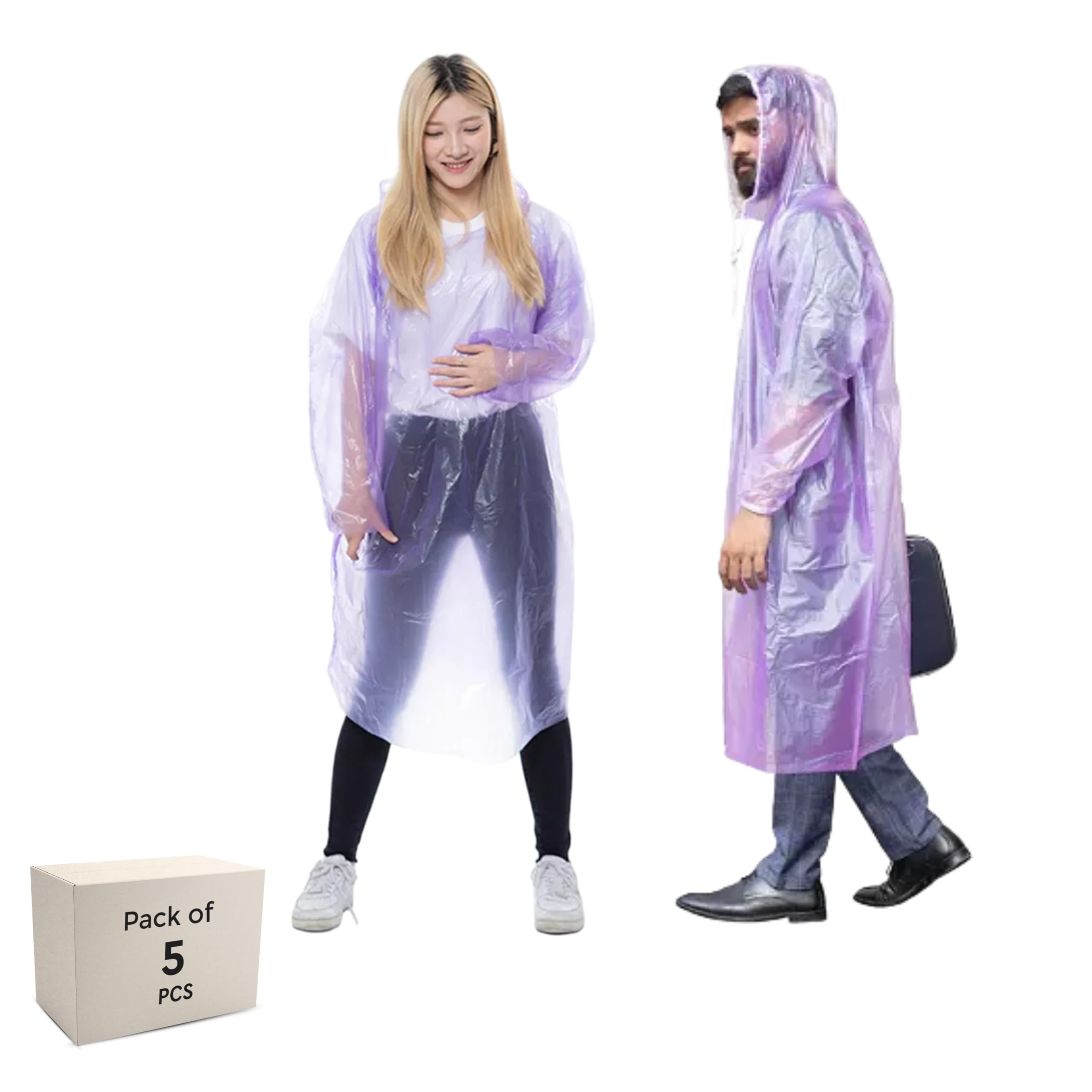 robustt Poncho Raincoat for Men and Women | Emergency Raincoat with Hood | One Size Fits All | Rain and Water Protection Barsati-picture-21