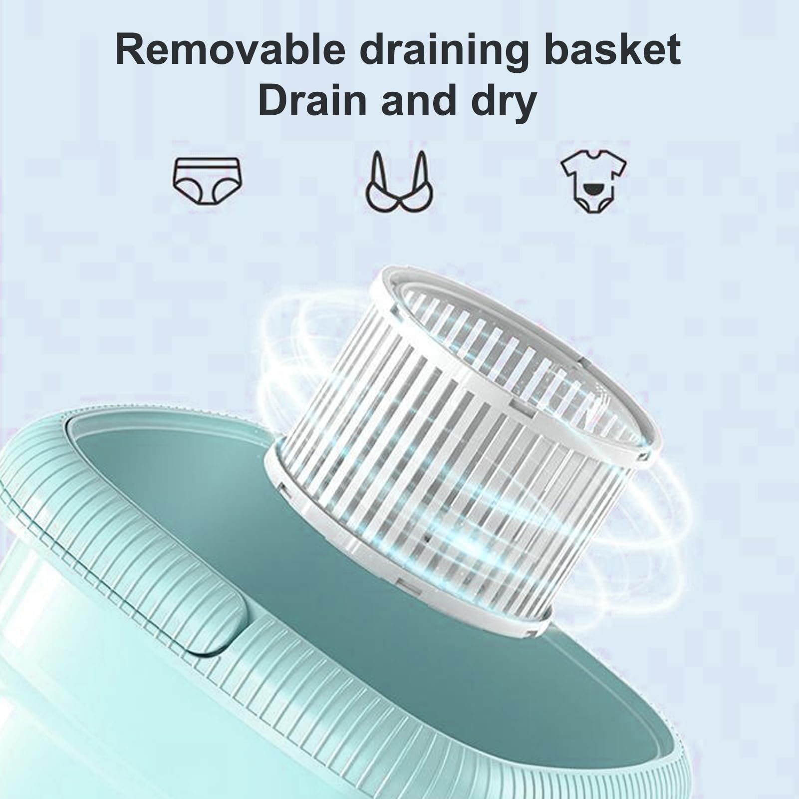 Mini Lave-linge Portable Rechargeable - Pour Sous-vêtements Et Vêtements Délicats - 3000 MAh