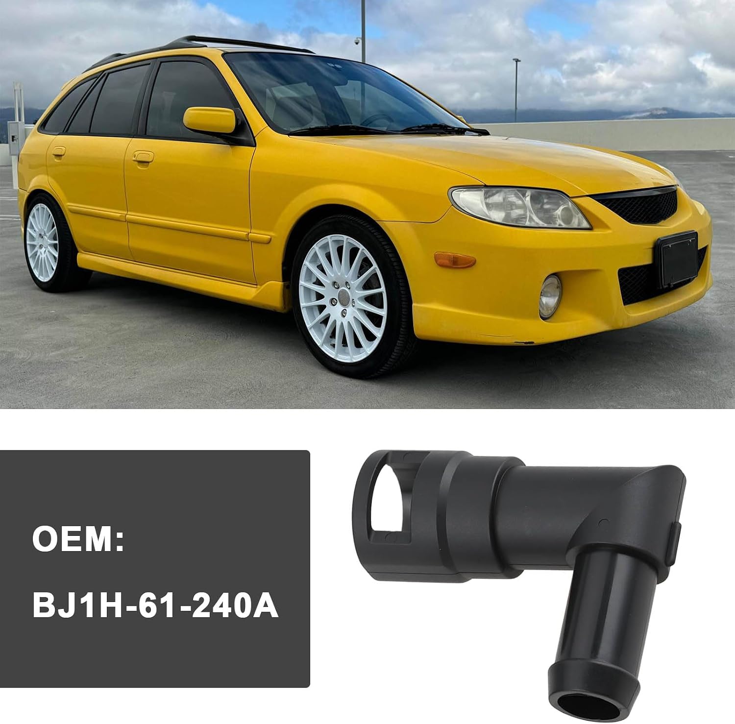 2pcs Car HVAC Heater Hose Connector BJ1H-61-240A Compatible with Mazda Protege5 Protege 2002-2003