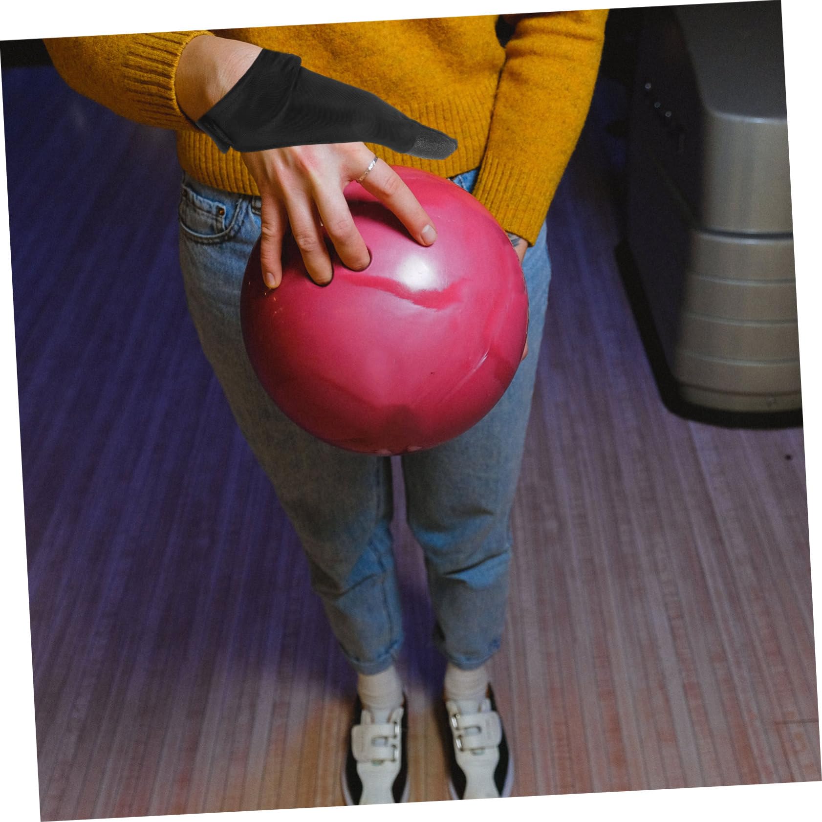 NAMOARLY Thick Thin Bowling Gloves Bowling Thumb Set Elastic Finger Protectors Soft Breathable Protection