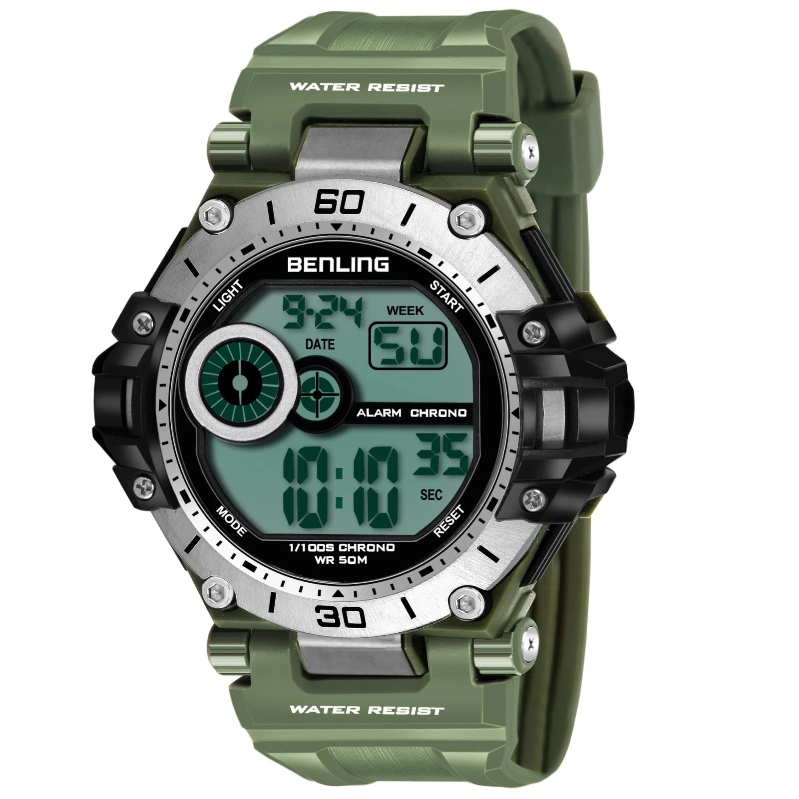 Benling Wrist Watch for Boys Daily Use Digital Sports Mens Watch, Green (B0BW131BBF) Amazon Price History, Amazon Price Tracker