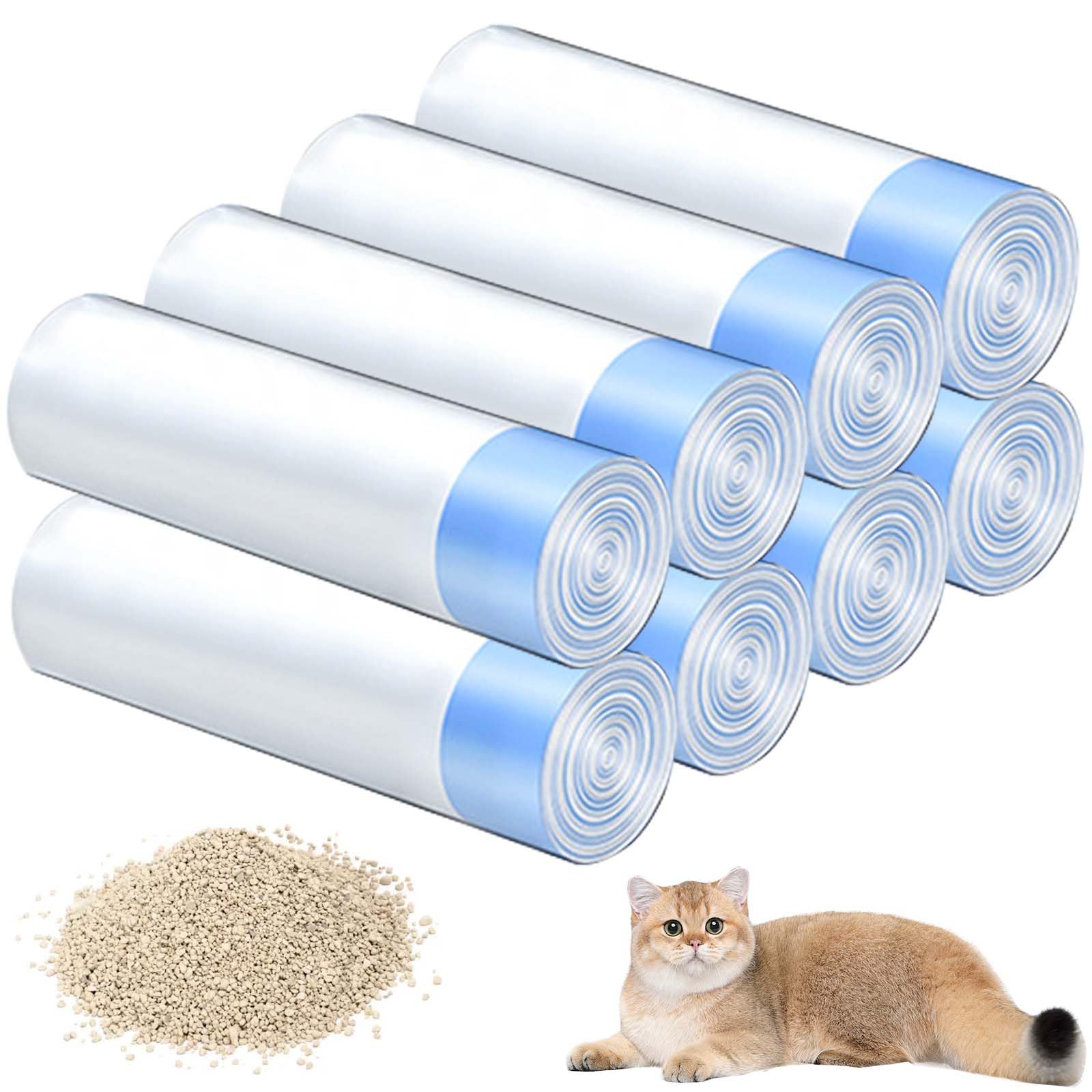 Sporgo Vuilniszakken met draaggreep, 8 rollen: 160 stuks, zelfreinigende kattenbak met trekkoorden, kattenbakzak, kattenbak, navulzak voor het