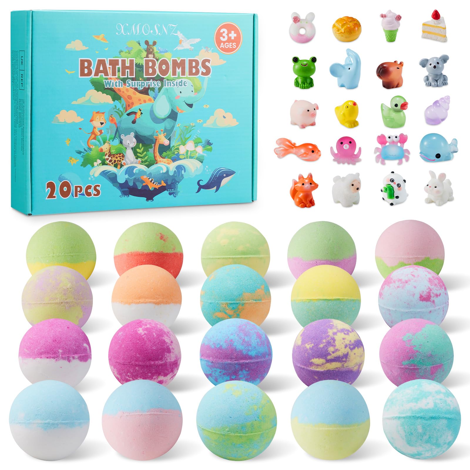 20 Bombes De Bain Pour Enfants Avec Petits Jouets Surprises à L'intérieur Boules Pétillantes Faites à La Main Pour Les Enfants, Cadeau D'anniversaire IDéal Pour Les Enfants