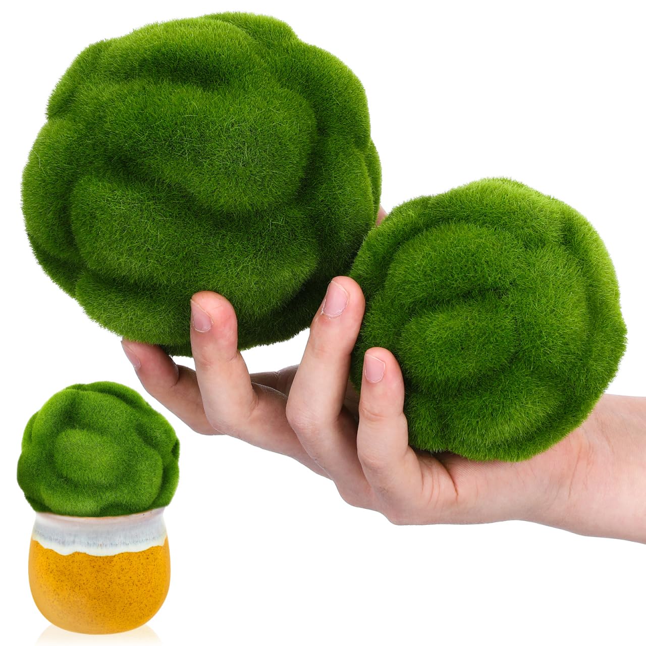 Mousse séchée artificielle en boule Cabilock pour décorer sans entretien ni débris de terre