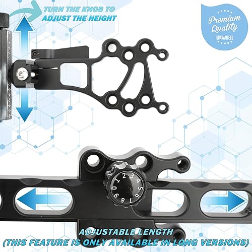 Miniatura 5 de 5-Pin Compound Bow Sight - with Level & Height Micro-Adjustable, Aluminum Alloy Hunting Sight for RightLeft Hand, Includes Sight Light & Tools