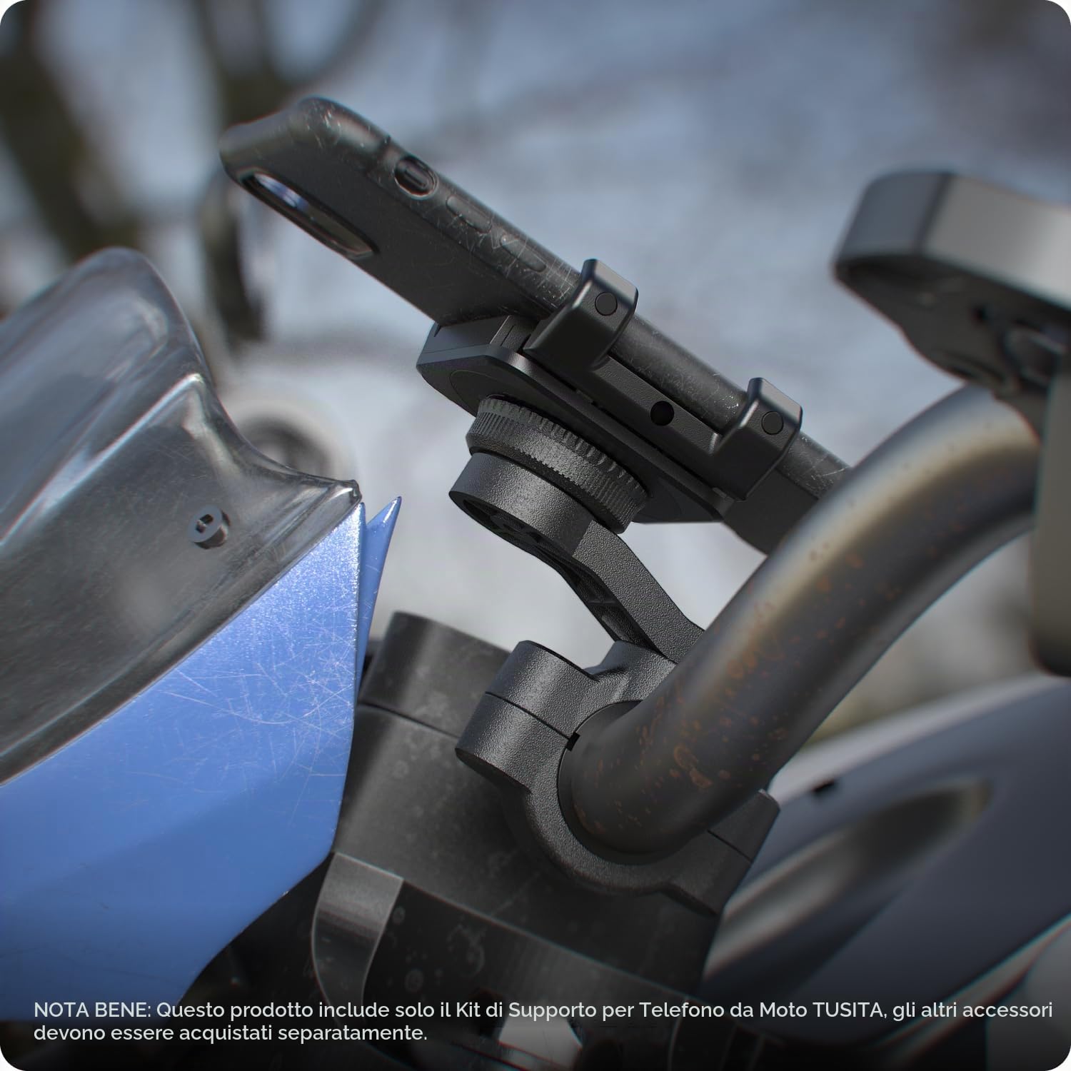 TUSITA Kit di Supporto per Moto per Telefono - Twist Lock Supporto per Telefono da Manubrio e Adattatore Universale a Morsetto