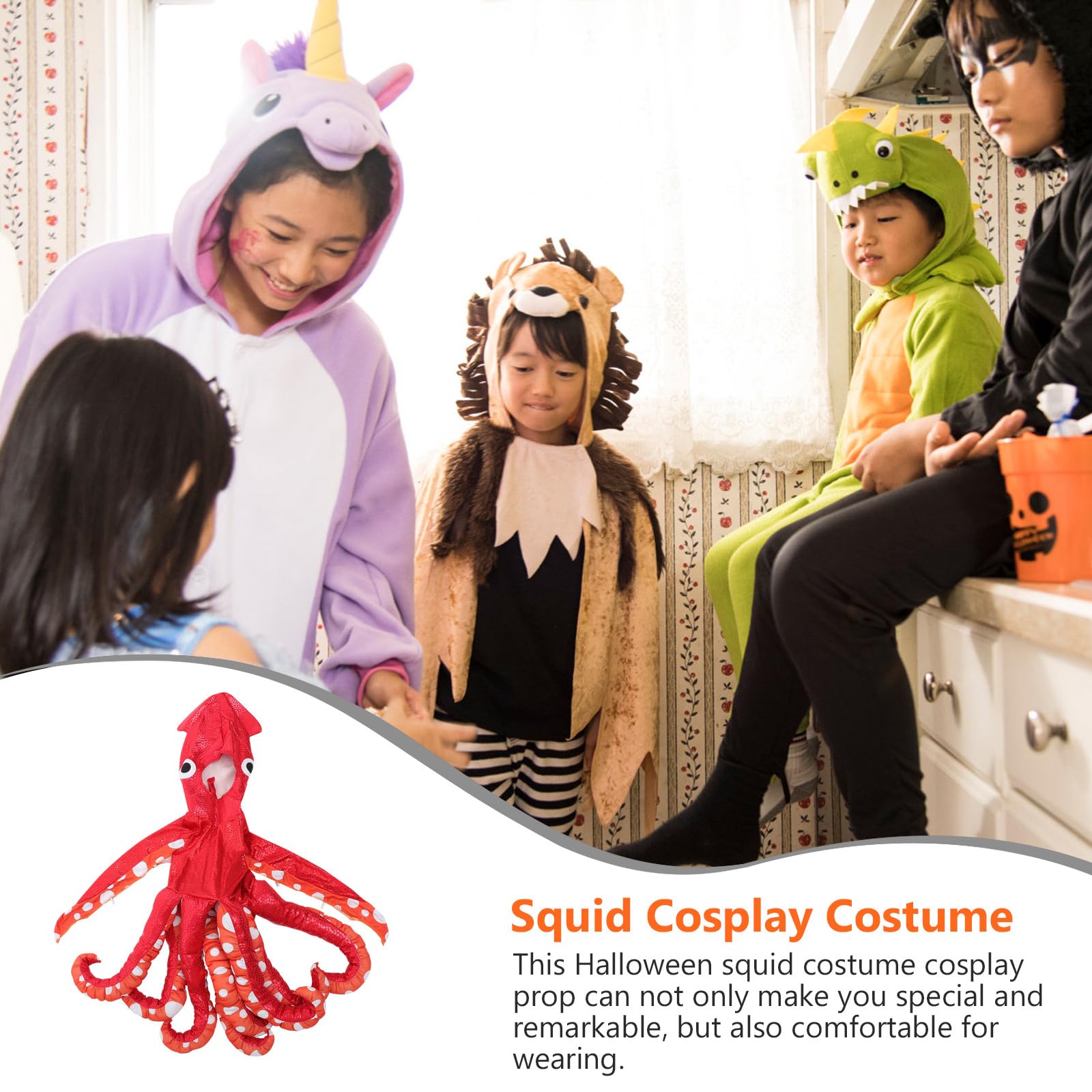 Costume da Calamaro per in Poliestere Resistente Costume da Festa e Gioco di Ruolo per Halloween Carnevale e Spettacoli Teatrali Design Unico e Accattivante per Feste a Tema