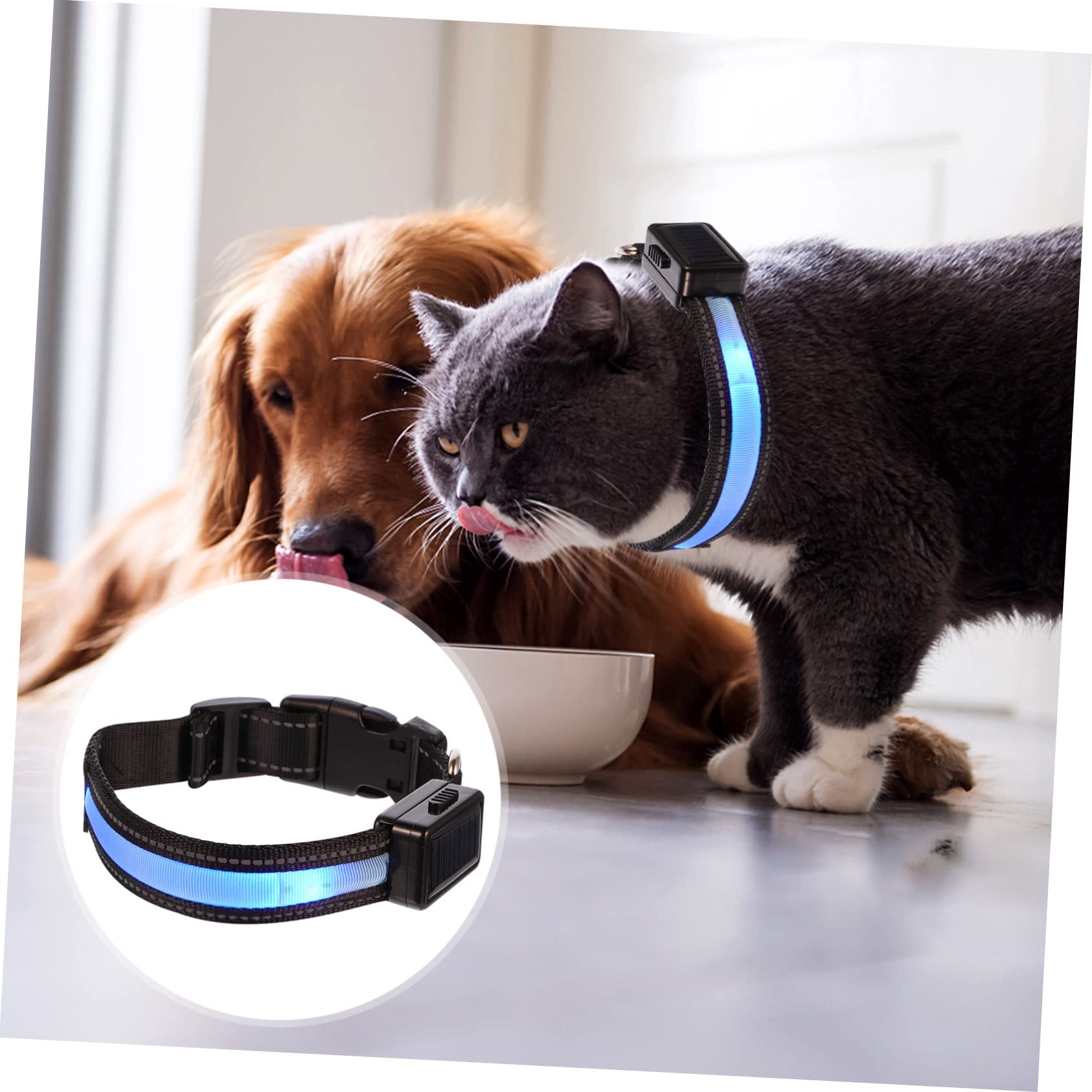 Kisangel 3ensembles Collier LED pour Chien USB Rechargeable Collier Lumineux avec Boucle De Libération pour Promenades Nocturnes Compatible avec Petits Et Chiens