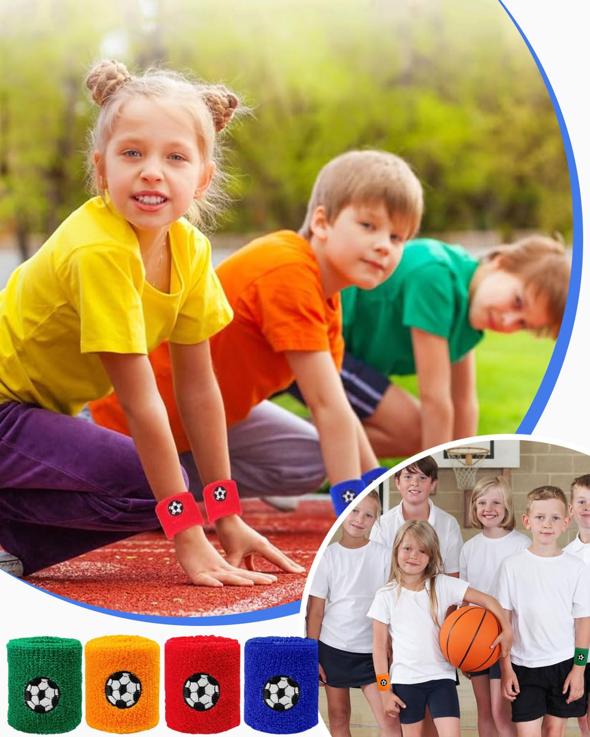 HANERDUN Polsini per Fascia Sportivi Colorati in Cotone ad Alta Elasticità Polsini assorbenti dal Sudore Polsini per Il Sudore per Tennis Sport Basket Ginnastica-2Pz Nero