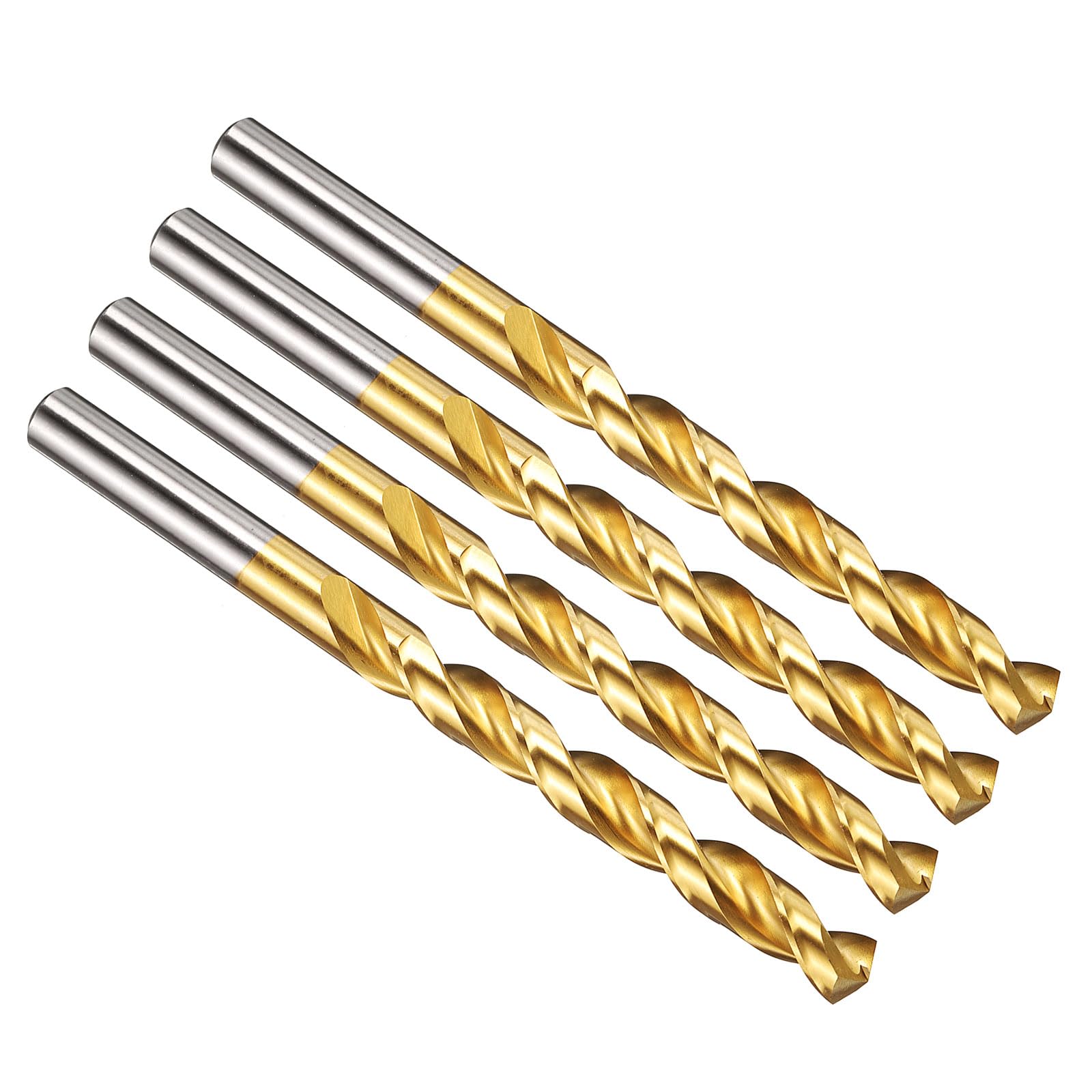 PATIKIL 9mm Drill Bit, M42 8% Cobalt High-Speed Steel Jobber Straight Shank 135° Titanium Nitride (TiN) Coated for Hard Metal Stainless Steel - 4 Pack — image 1