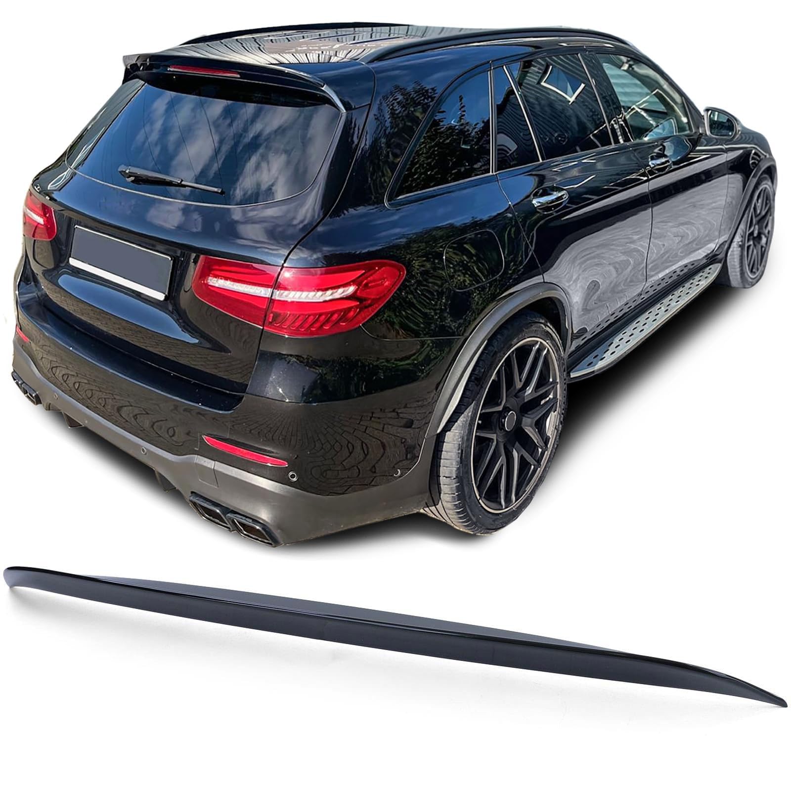 YPSQQHD Car Rear Spoiler Splitter, Rear Trunk Boot Lip Wing lid Spoiler ABS Exterior Accessories, Compatible with Mercedes GLC X253 SUV 15-22