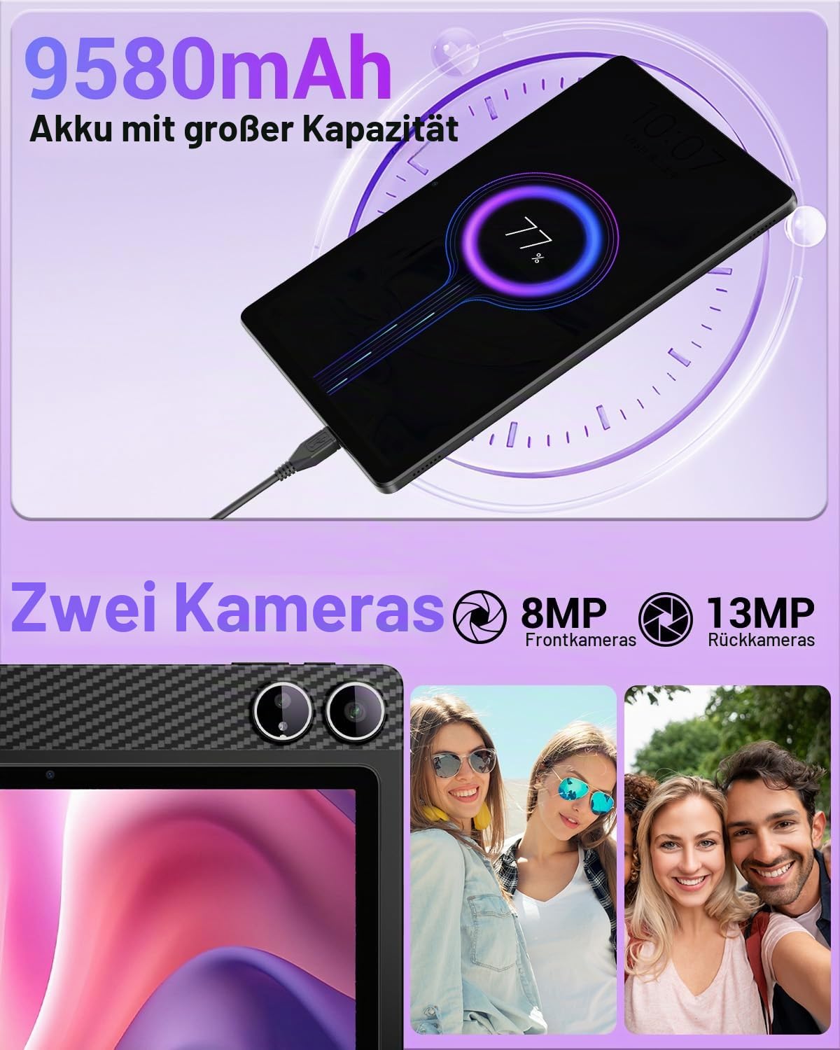 Android 16 Tablet 11 Zoll, 36GB RAM 512GB ROM/1TB TF, Dual SIM 4G LTE Tablet mit Tastatur, 90Hz HD IPS Display, Octa Core, Widevine L1,WLAN, GPS, Tablets mit Hülle/Kopfhörer/Touch-Stift/Maus