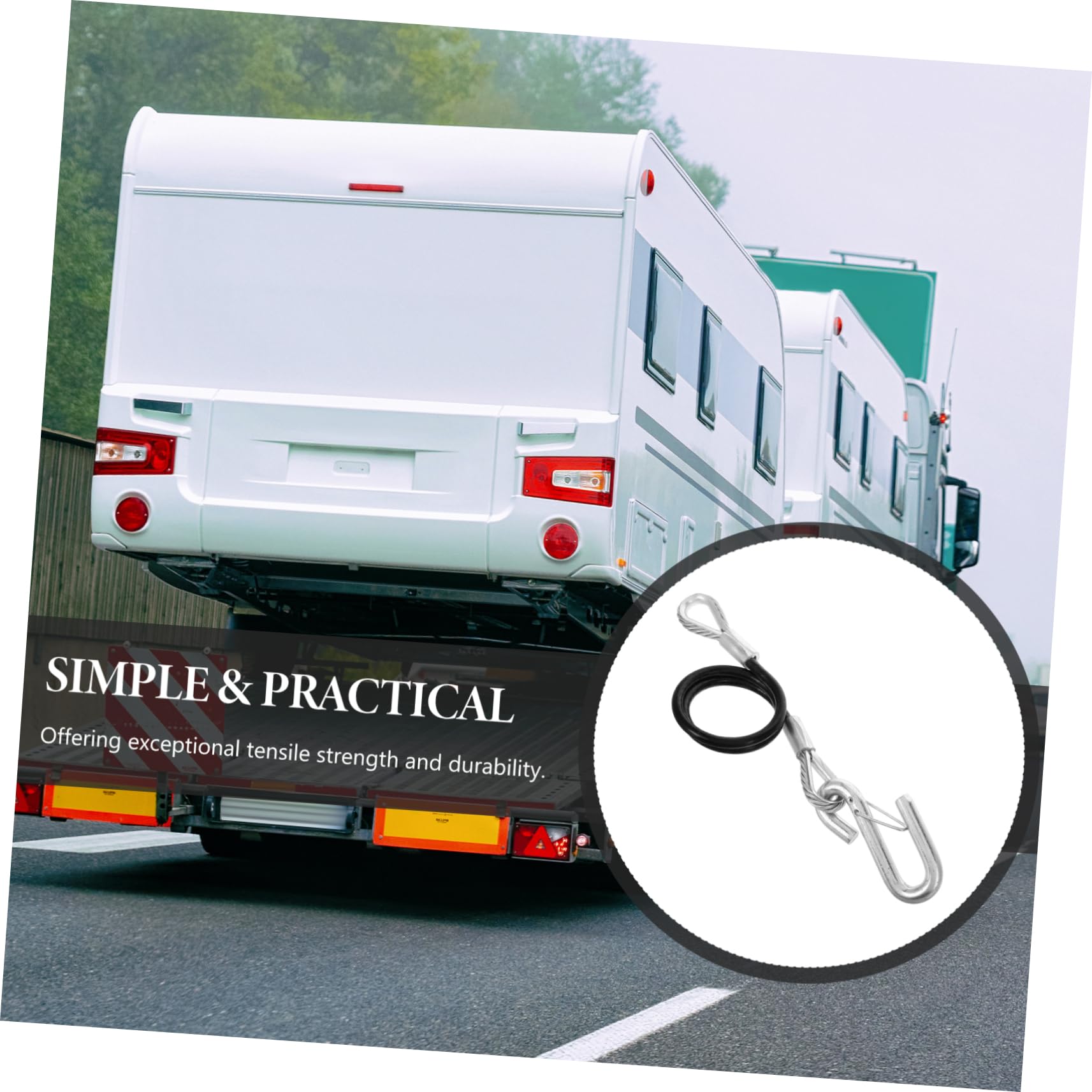 Fune di Traino con Ganci Cavo di Sicurezza per Rimorchio Cinghia di Traino per Barche e Camper Resistente alla Trazione Fino Installazione Semplice e Duratura