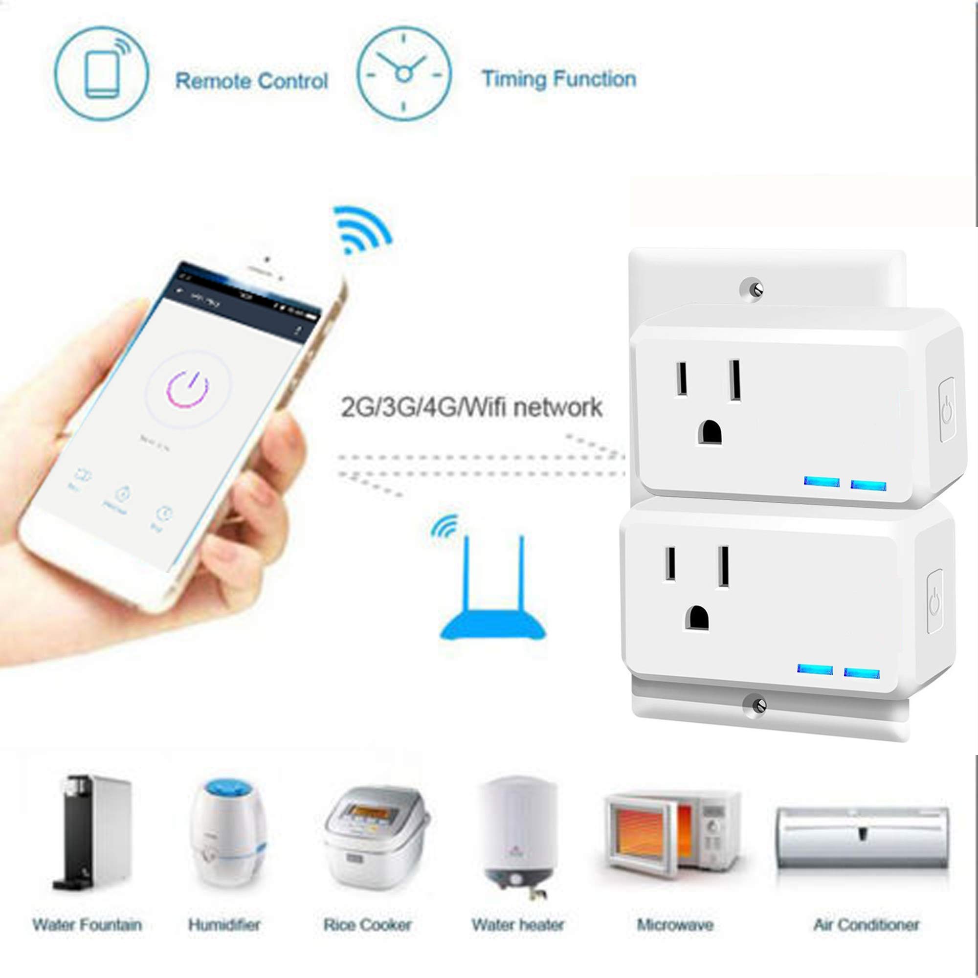 WiFi Smart Plug On Off Smart Module Work with Amazon Alexa No Hub Required Remote Control Your Devices — view 3
