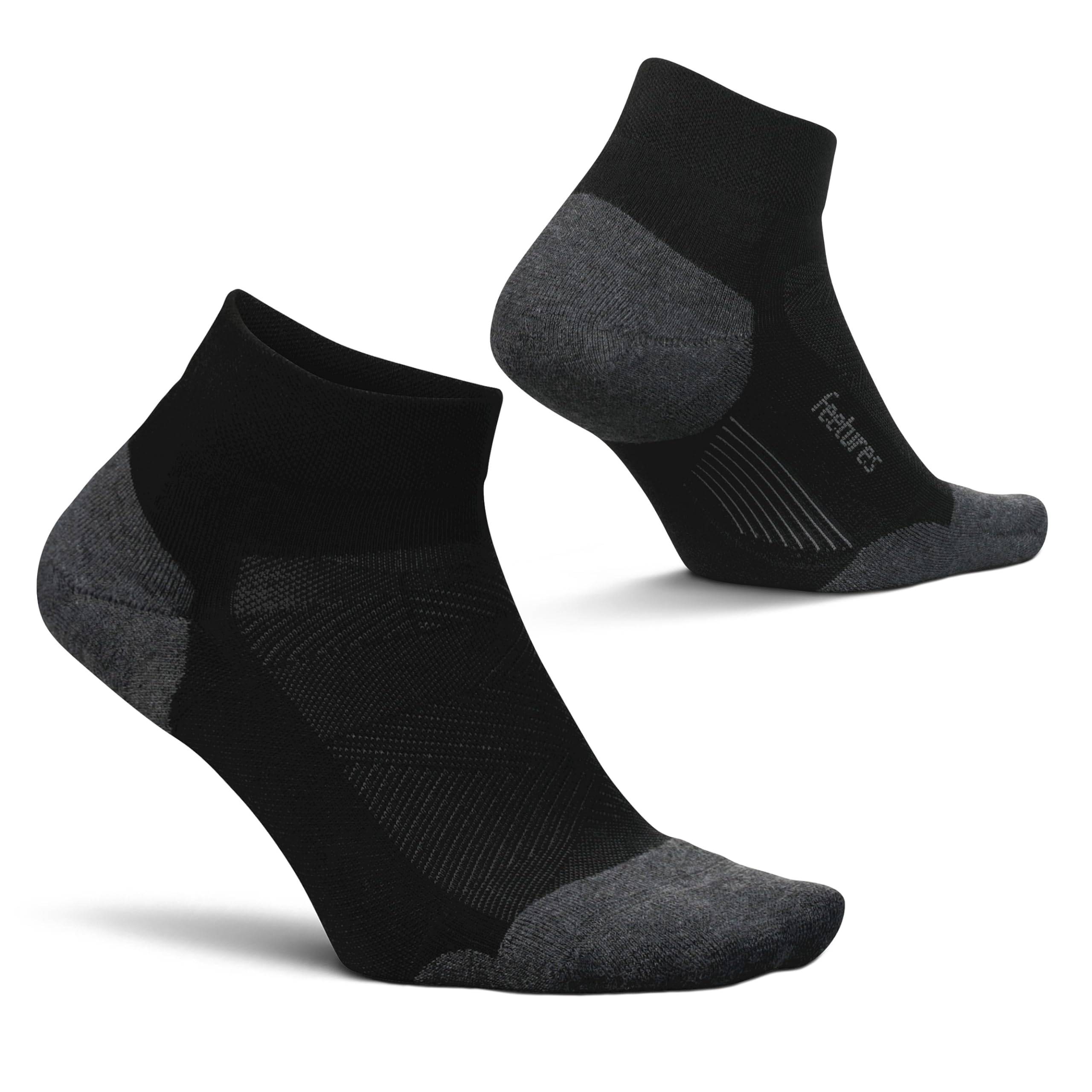 FeeturesElite Max Cushion Low Cut - Athletic Running Sock - Sport Sock with Targeted Compression - (1 Pair)