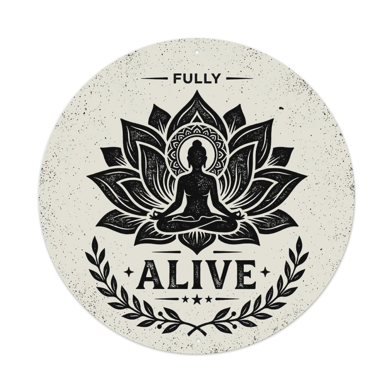 Zen Flower Meditation Den Alive Metal Tin Sign