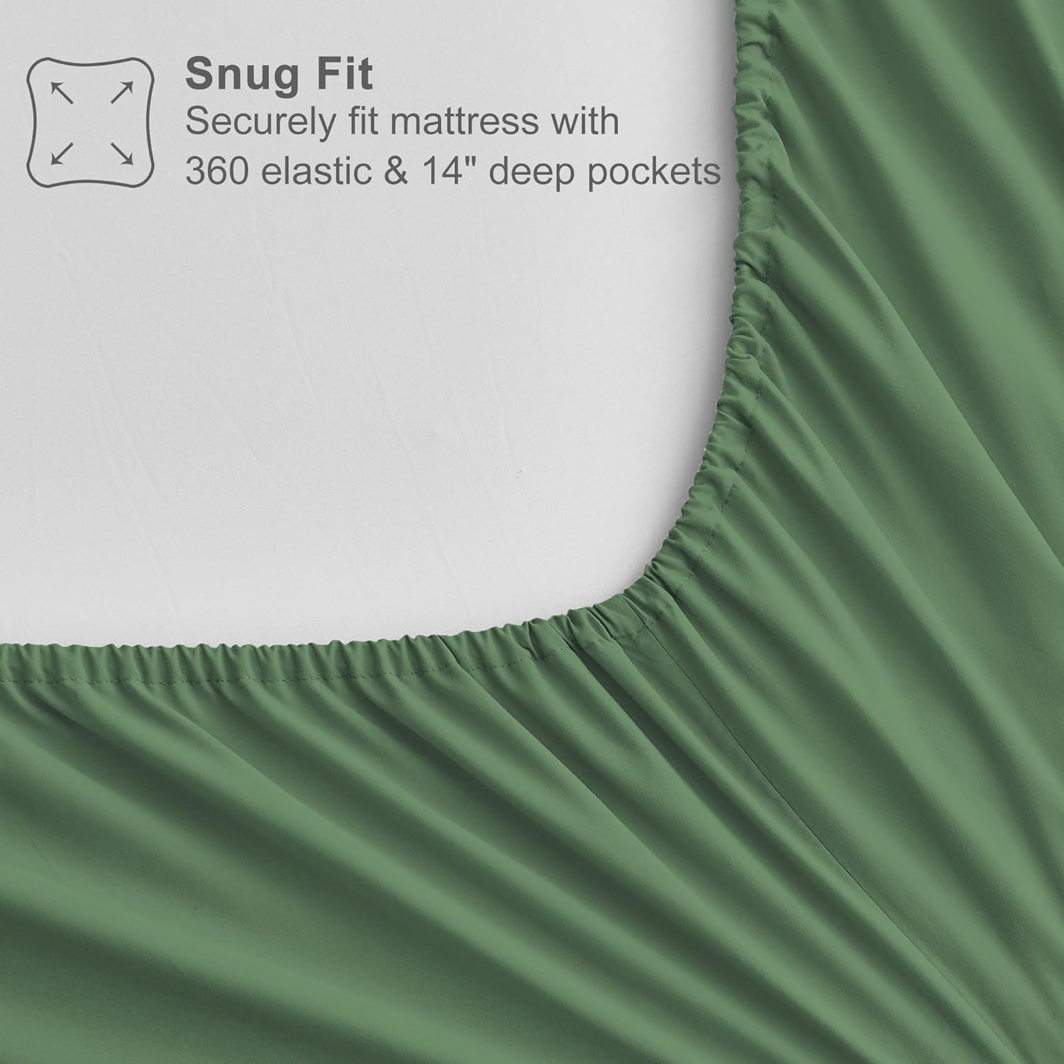 Maple&Stone Full Size Comforter Set 7 Pieces Bed in a Bag - Down Alternative Bed Set with Sheets, Pillowcases & Shams, Soft Reversible Duvet Insert,Sage Green - Image 6