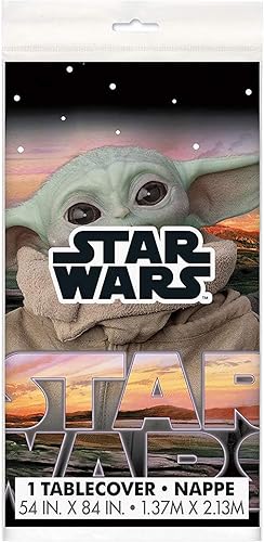 Miniatura 4 de Unique Mantel rectangular multicolor de plástico Mandalorian The Child (54 x 84 pulgadas), 1 unidad, perfecto para fiestas, celebraciones y uso